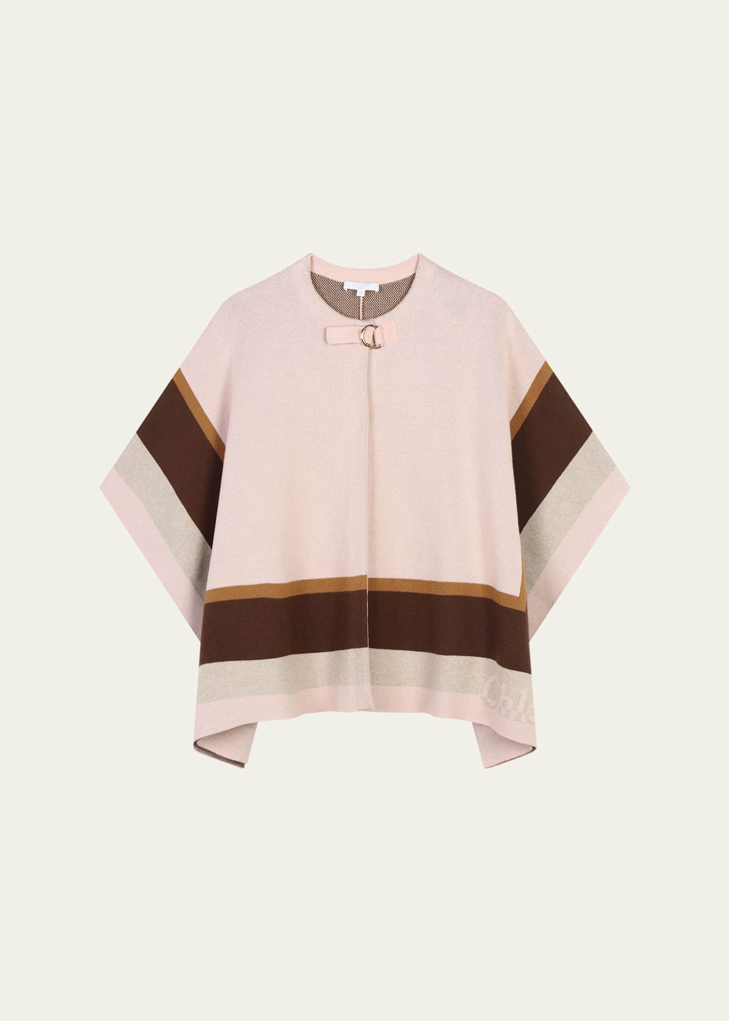 Chloe Girl's Striped Logo-Print Cape, Size 4-6 Image 1 of 2
