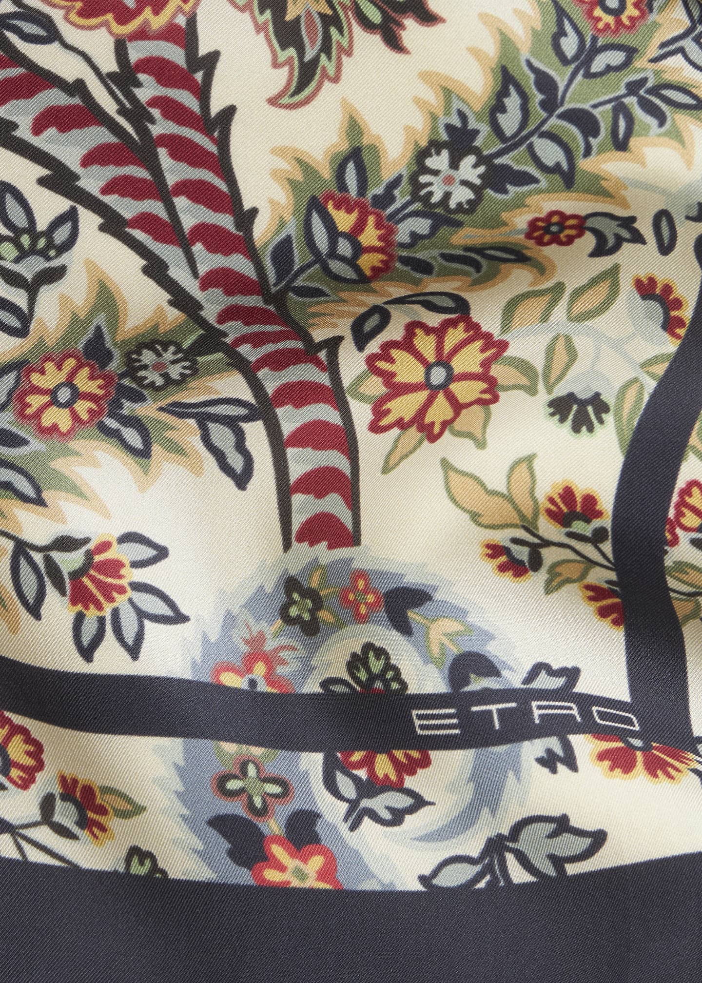 Etro Floral Silk Square Scarf Image 4 of 4