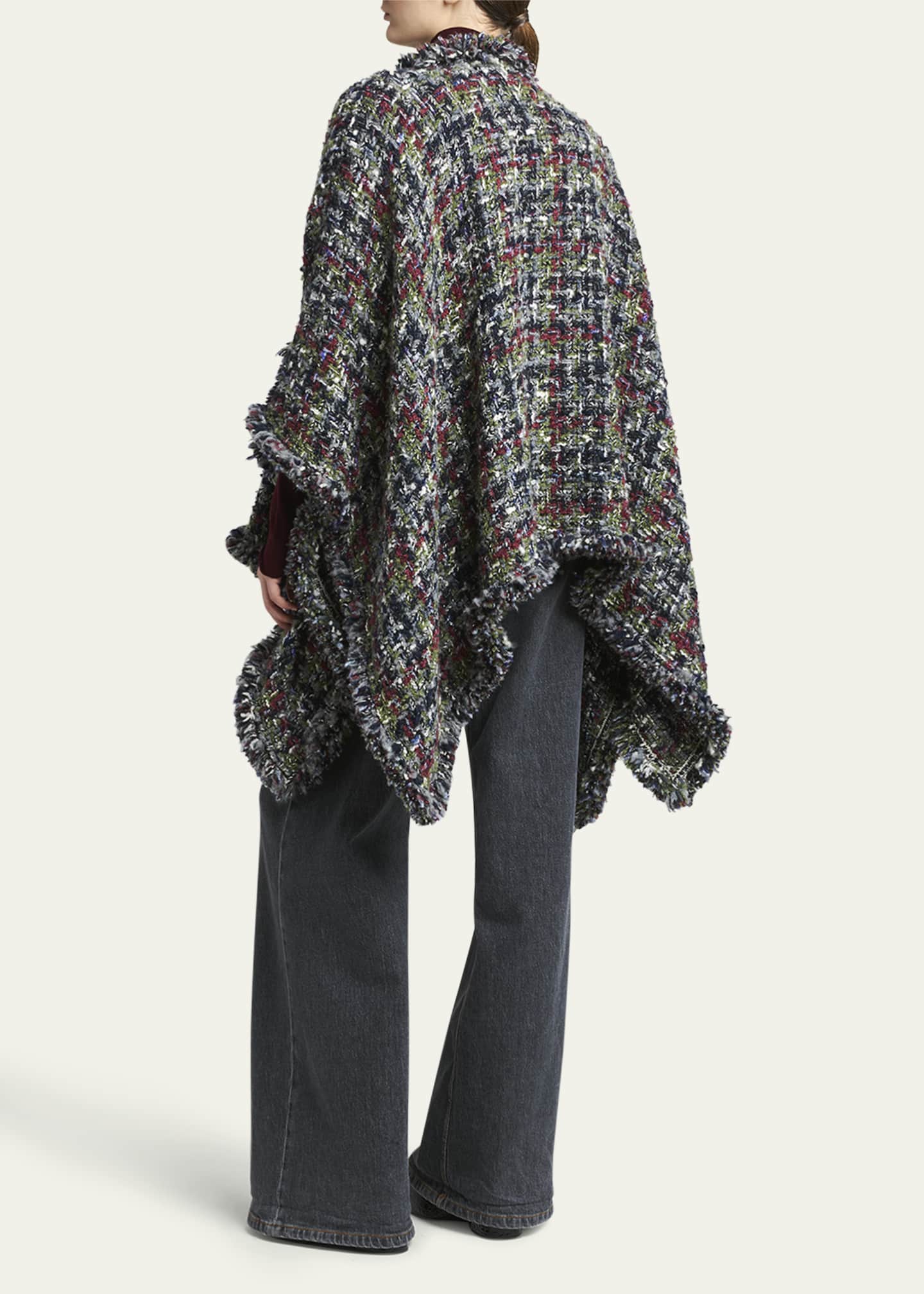 Etro Tweed Wool-Blend Cape Image 3 of 5