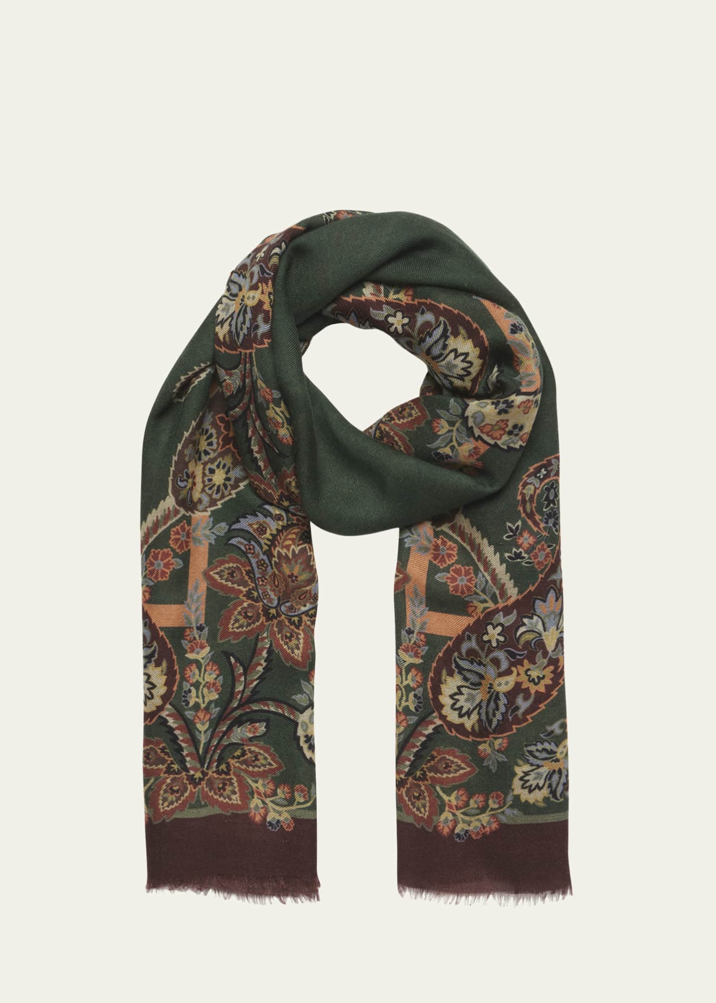 Etro Floral Wool-Cashmere Scarf Image 1 of 3