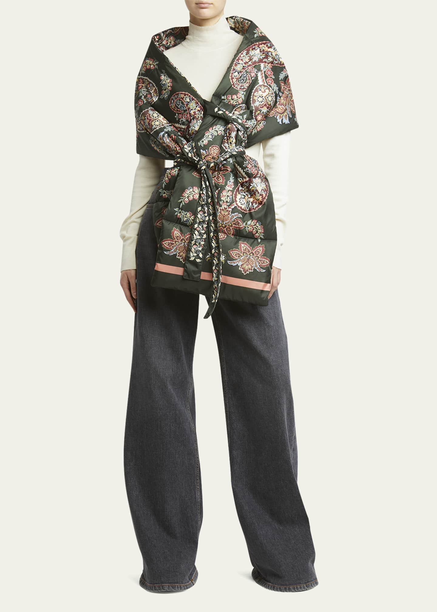 Etro Paisley Quilted Wool-Blend Scarf Image 2 of 4