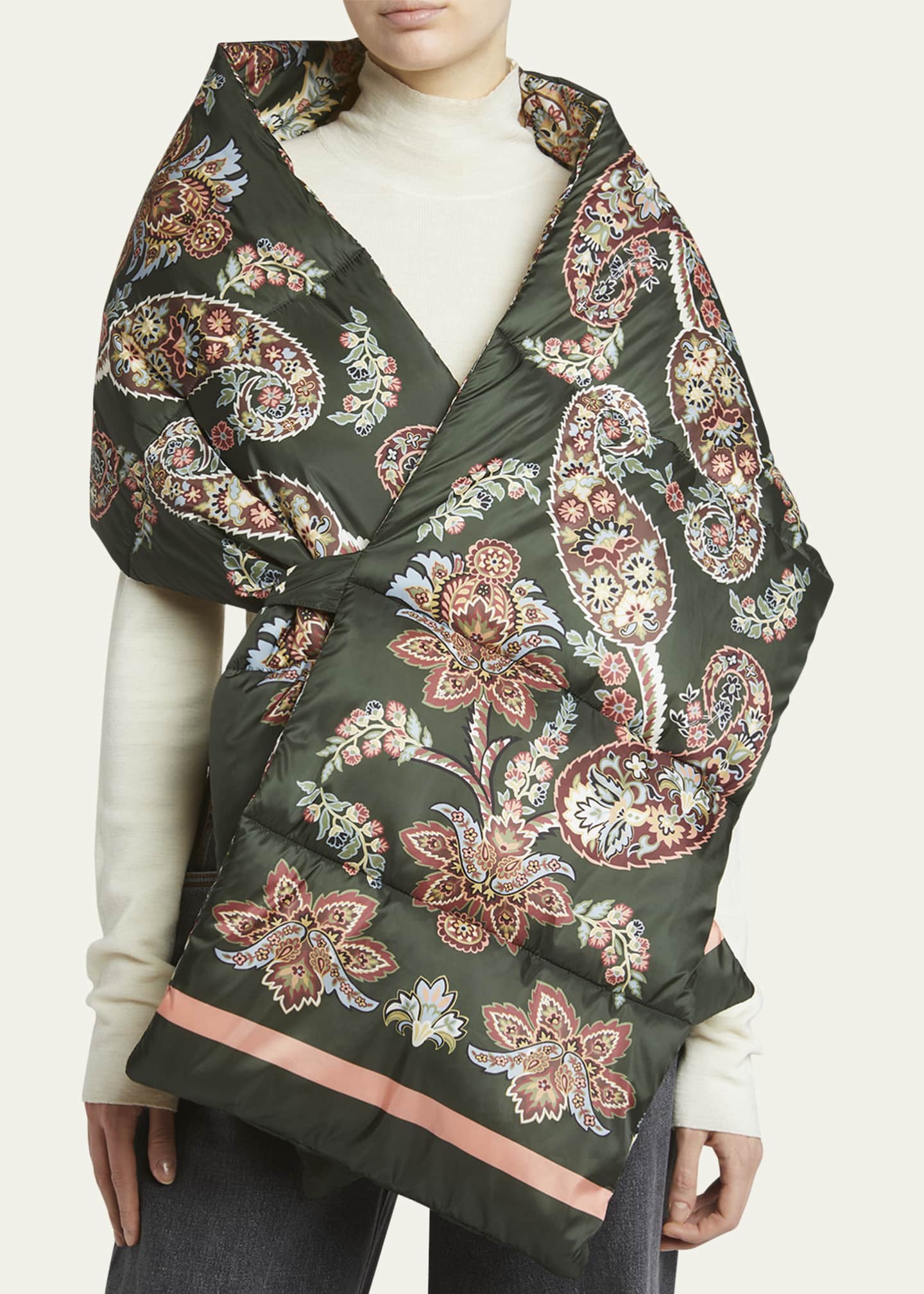 Etro Paisley Quilted Wool-Blend Scarf Image 3 of 4