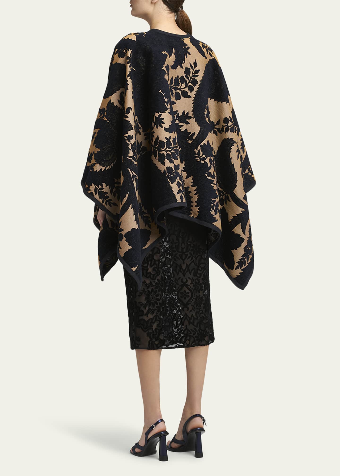 Etro Reversible Floral Jacquard Cape Image 3 of 5