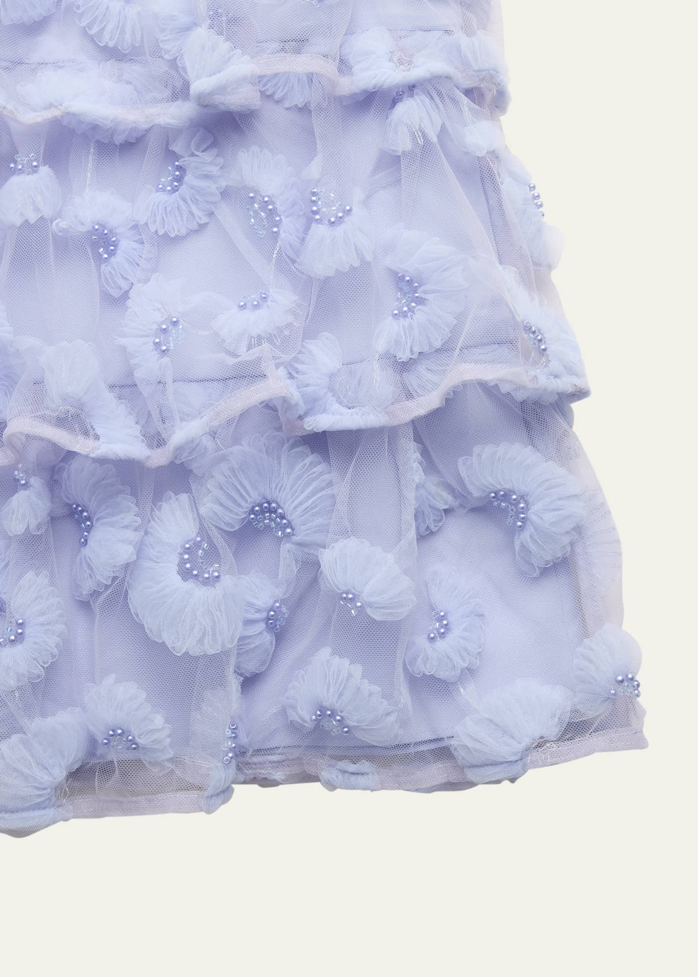 Self-Portrait Girl's Tulle Embellished Midi Dress, Size 3T-12 Image 3 of 3