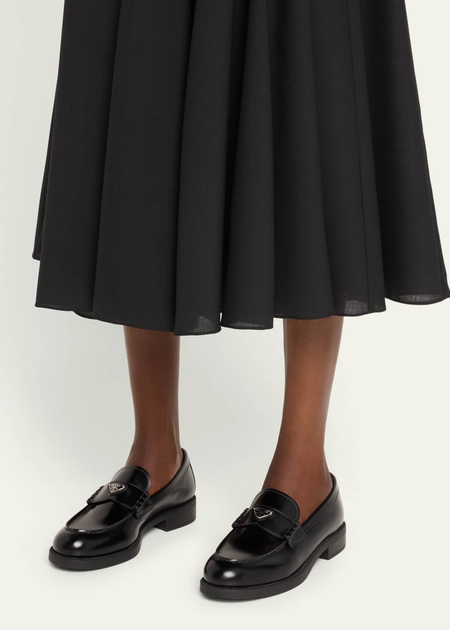 Prada Leather Logo Slip-On Loafers Image 2 of 5