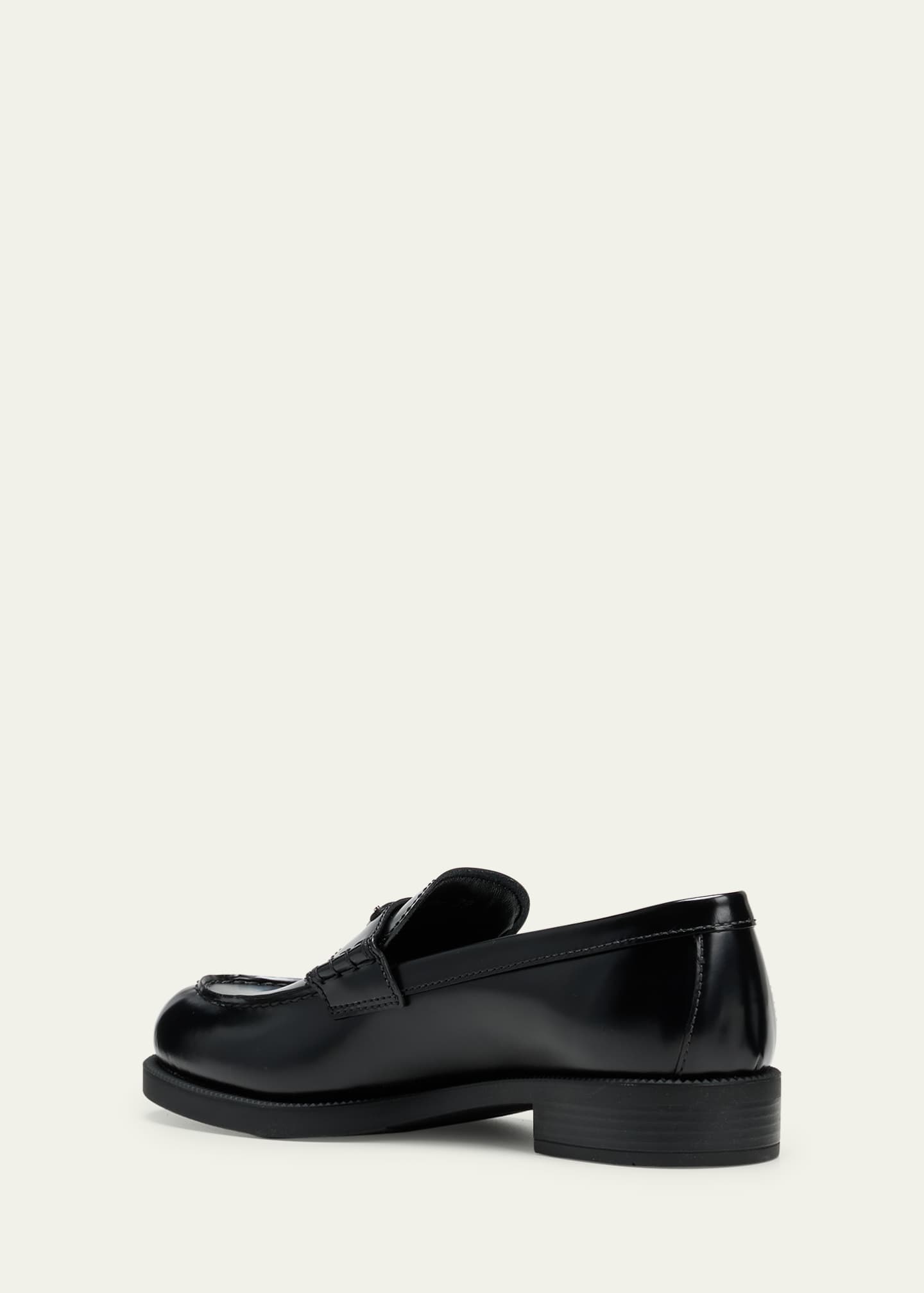 Prada Leather Logo Slip-On Loafers Image 4 of 5