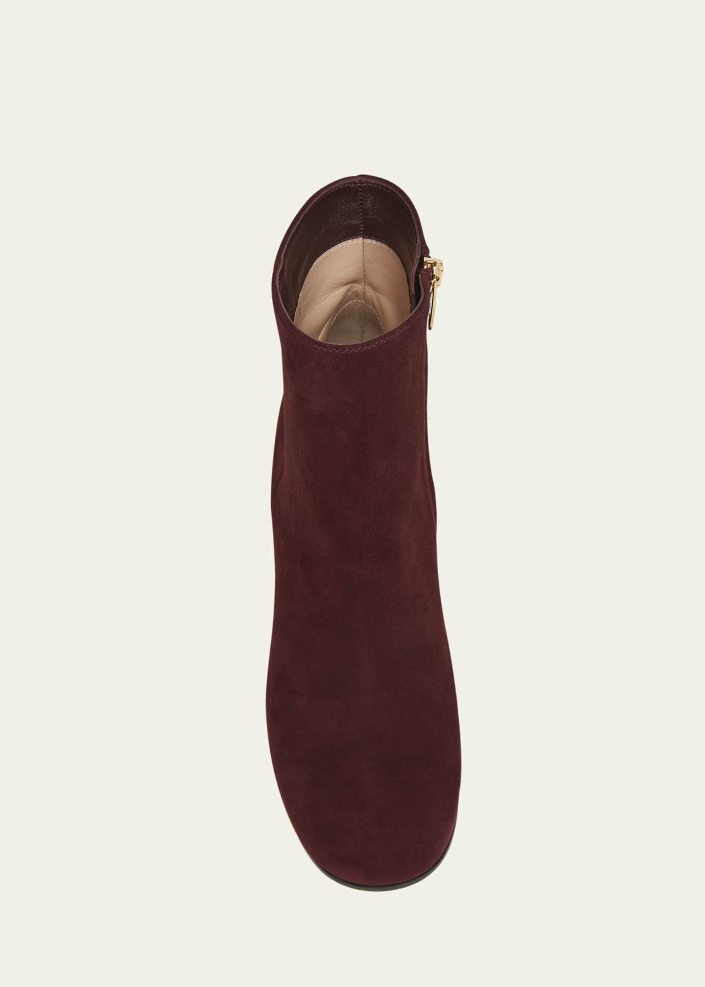 Gianvito Rossi Joelle Suede Block-Heel Booties Image 4 of 4