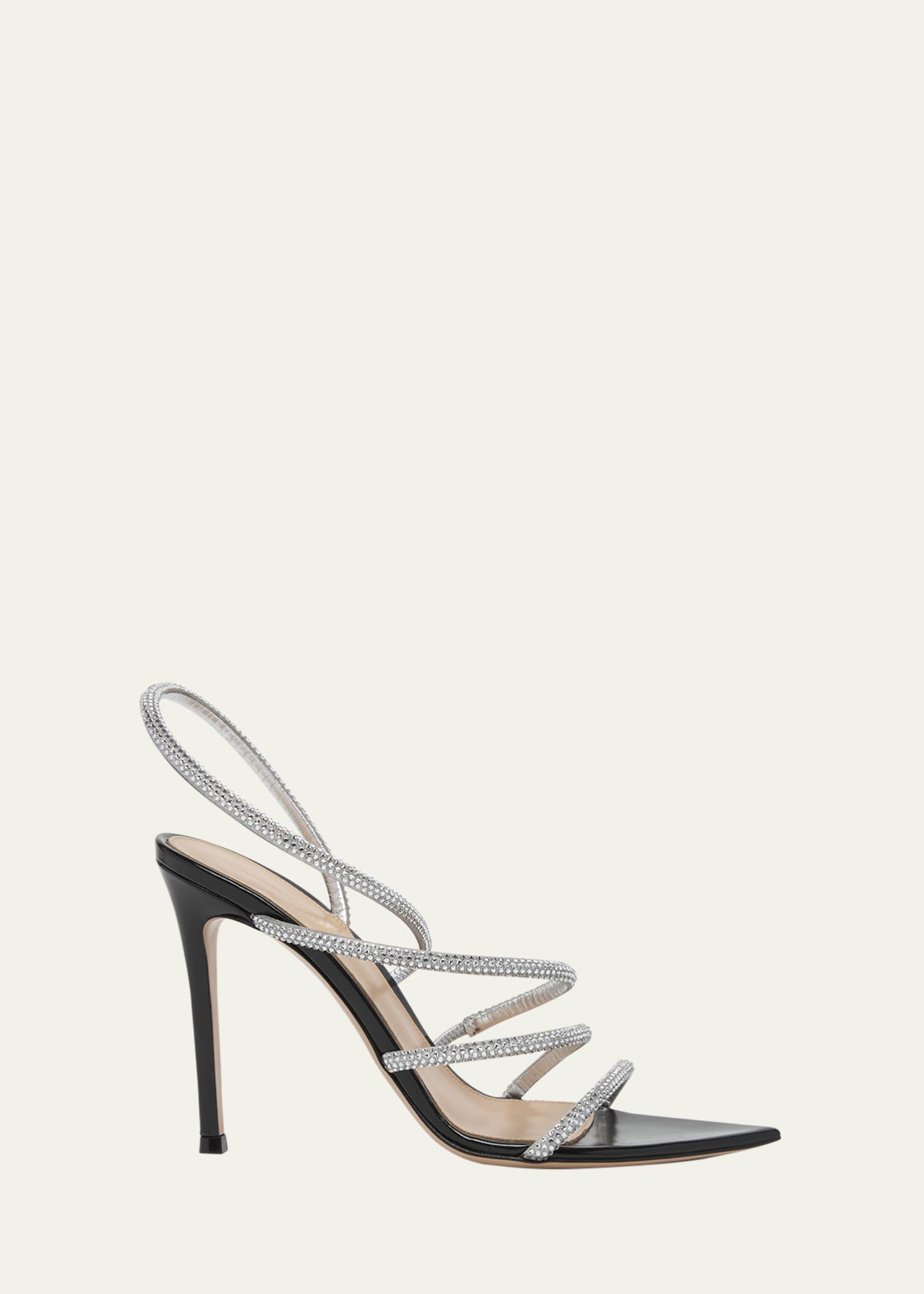 Gianvito Rossi Strass Patent Strappy Cocktail Sandals Image 1 of 5