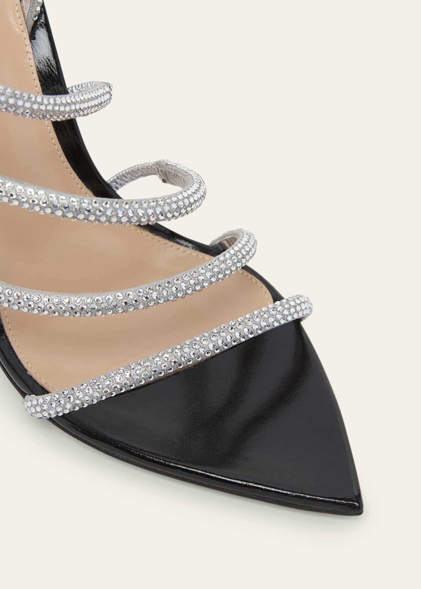 Gianvito Rossi Strass Patent Strappy Cocktail Sandals Image 5 of 5