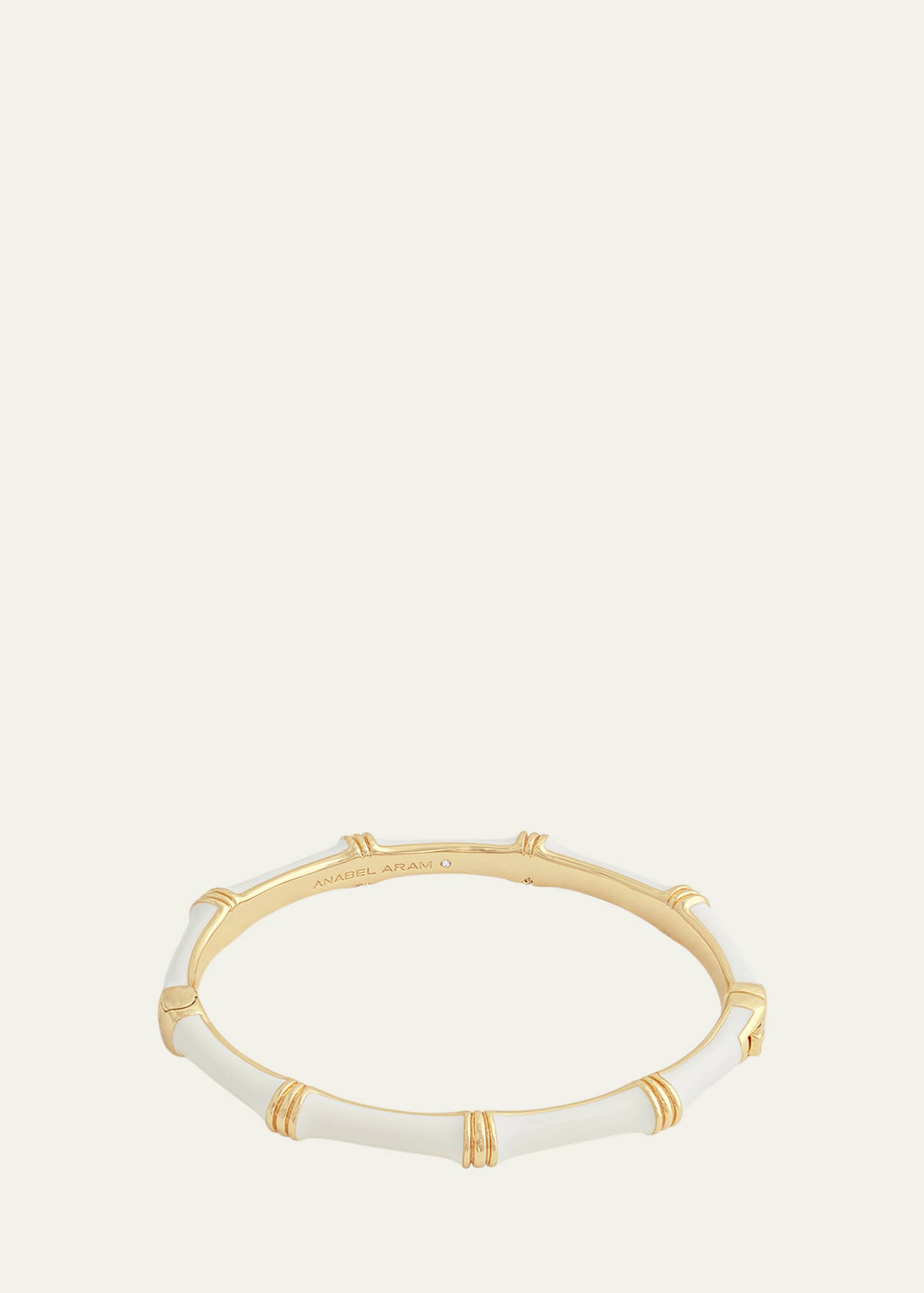 Anabel Aram Jewelry Bamboo Enameled Hinged Bangle Image 3 of 5