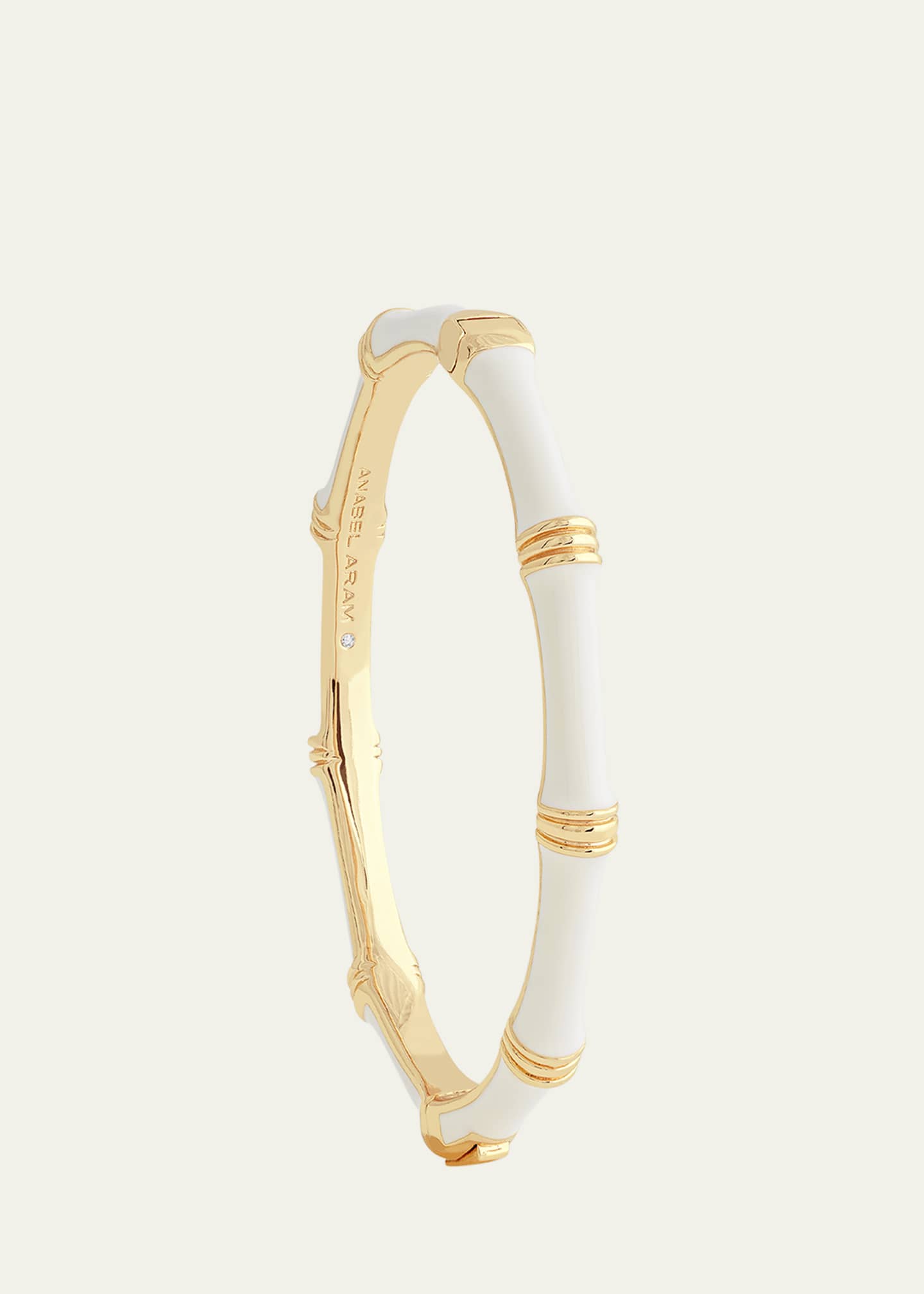 Anabel Aram Jewelry Bamboo Enameled Hinged Bangle Image 4 of 5