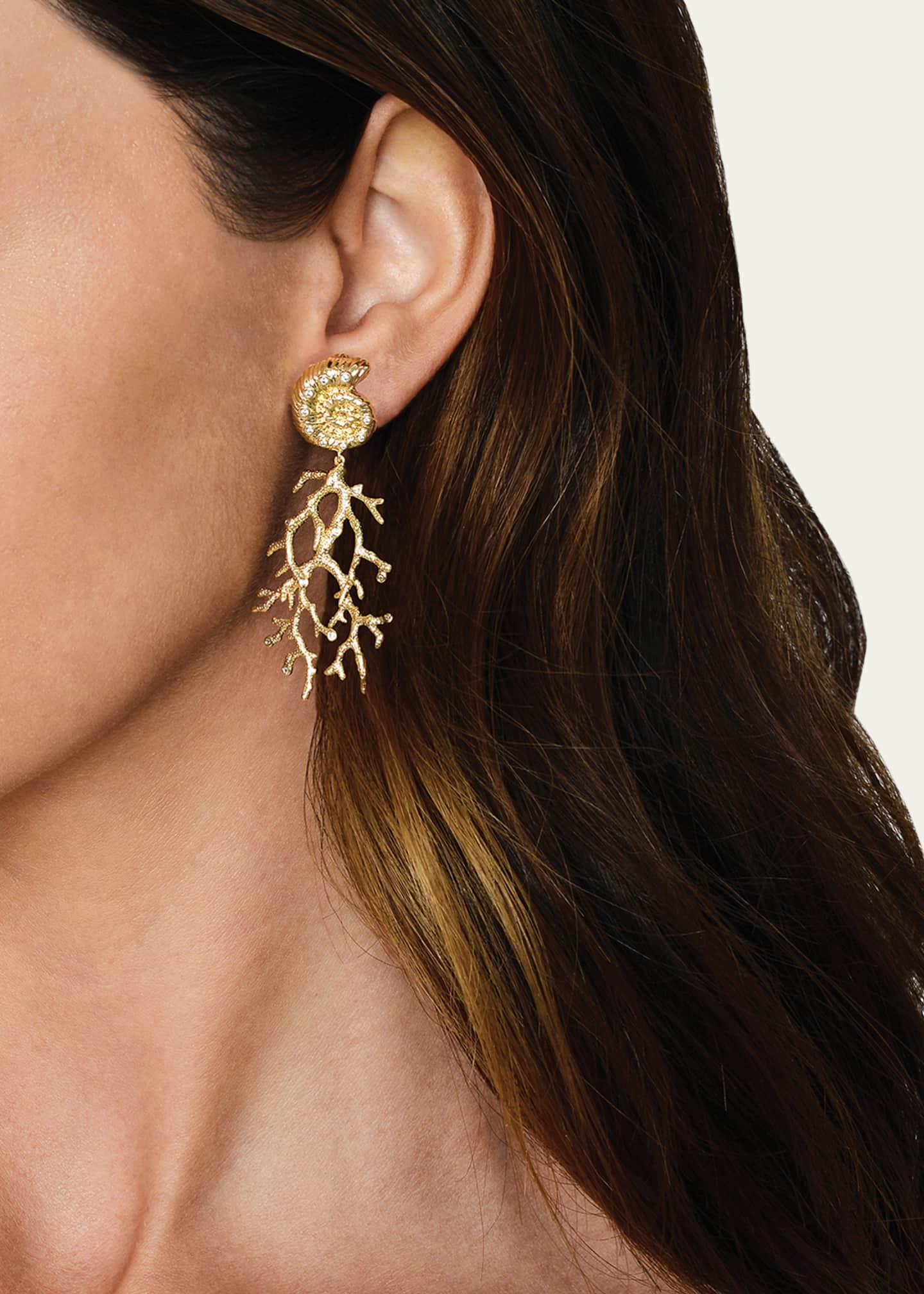 Anabel Aram Jewelry Shell with Coral Drop Earrings Image 2 of 4