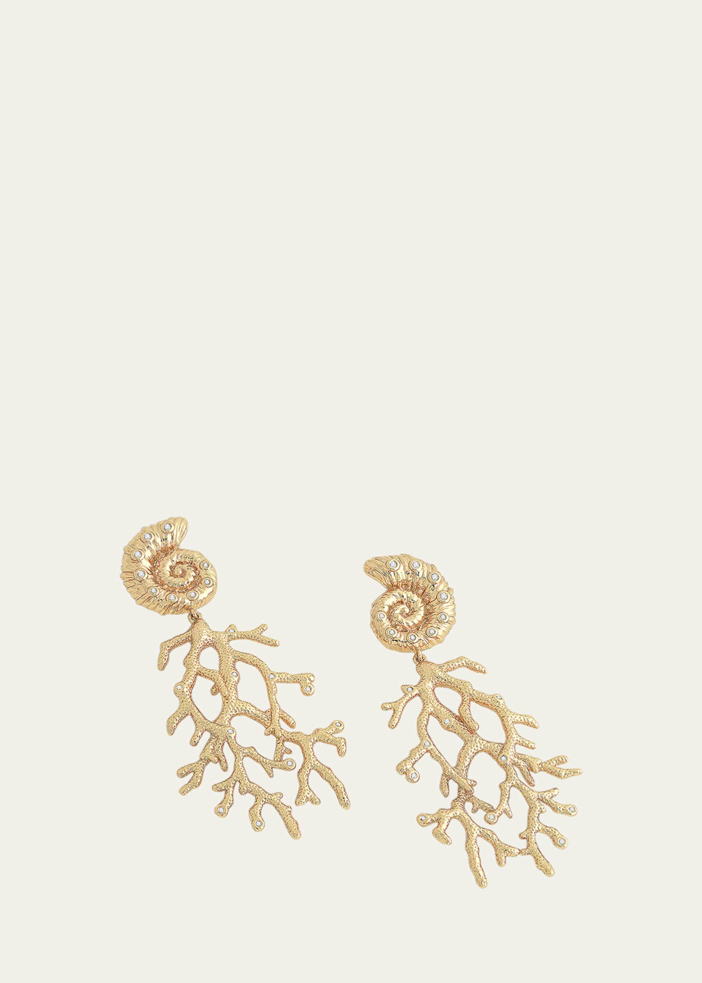 Anabel Aram Jewelry Shell with Coral Drop Earrings Image 3 of 4