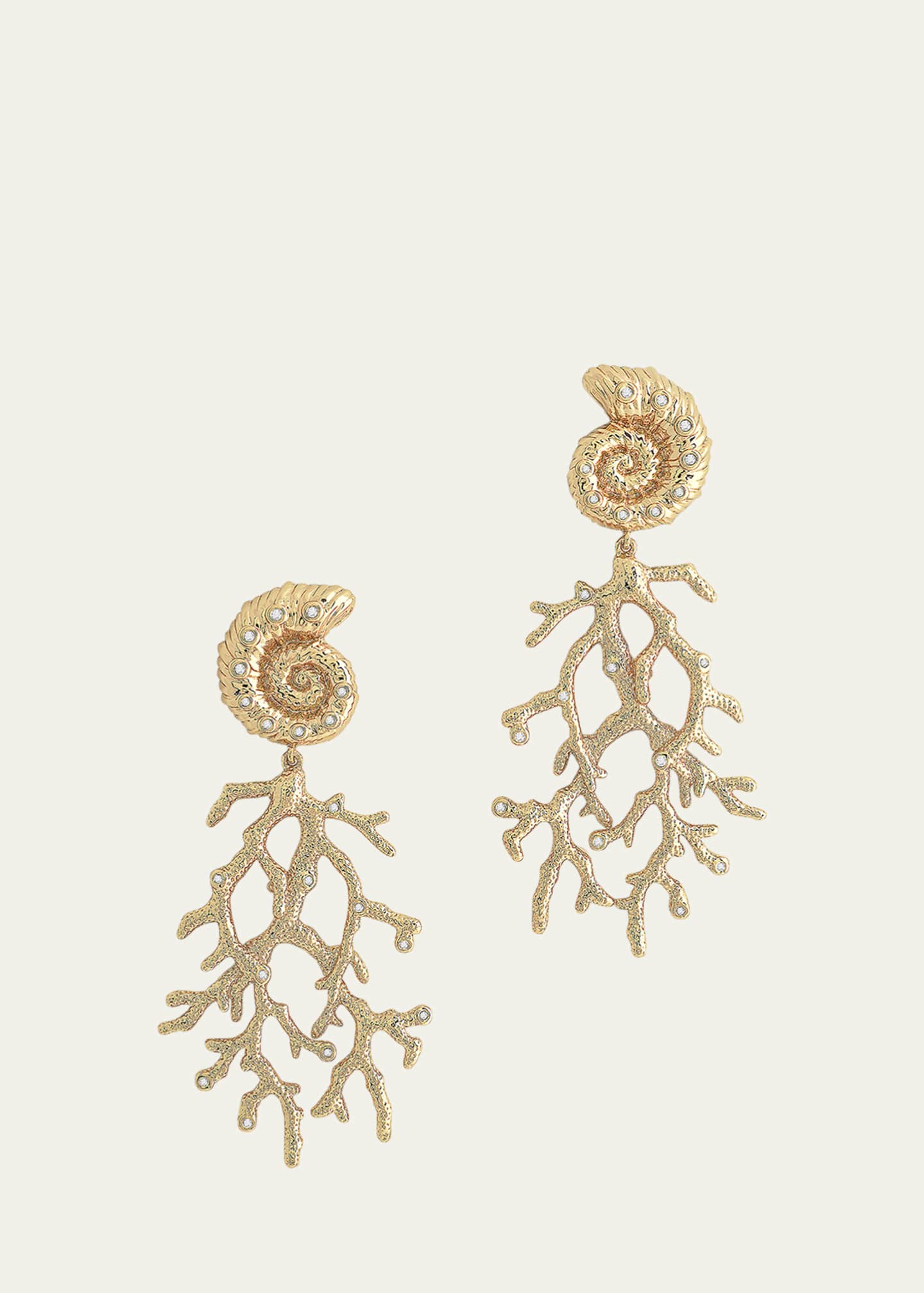 Anabel Aram Jewelry Shell with Coral Drop Earrings Image 1 of 4