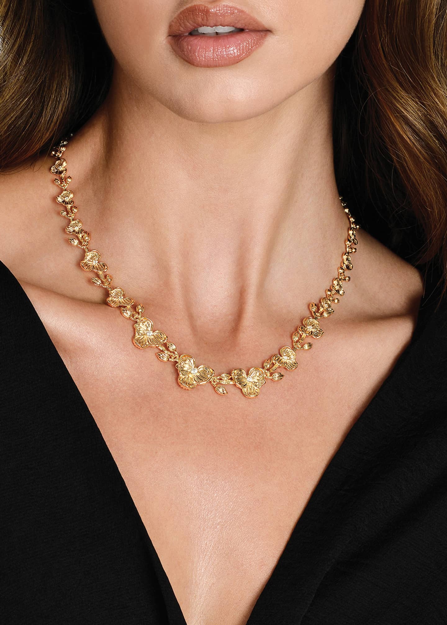 Anabel Aram Jewelry Orchid Link Necklace Image 2 of 4