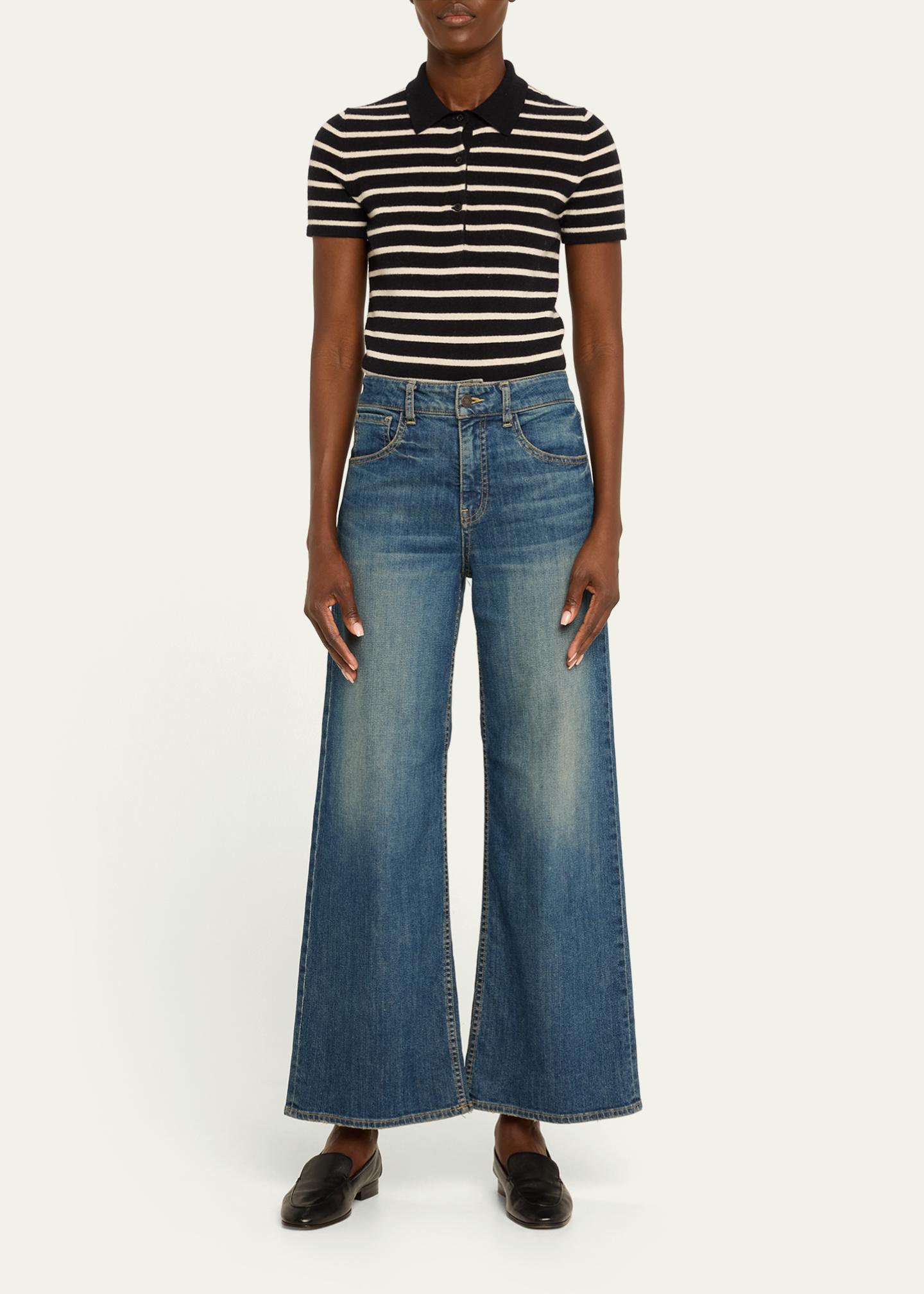 Nili Lotan Leanna Cashmere Striped Polo Shirt - Bergdorf Goodman