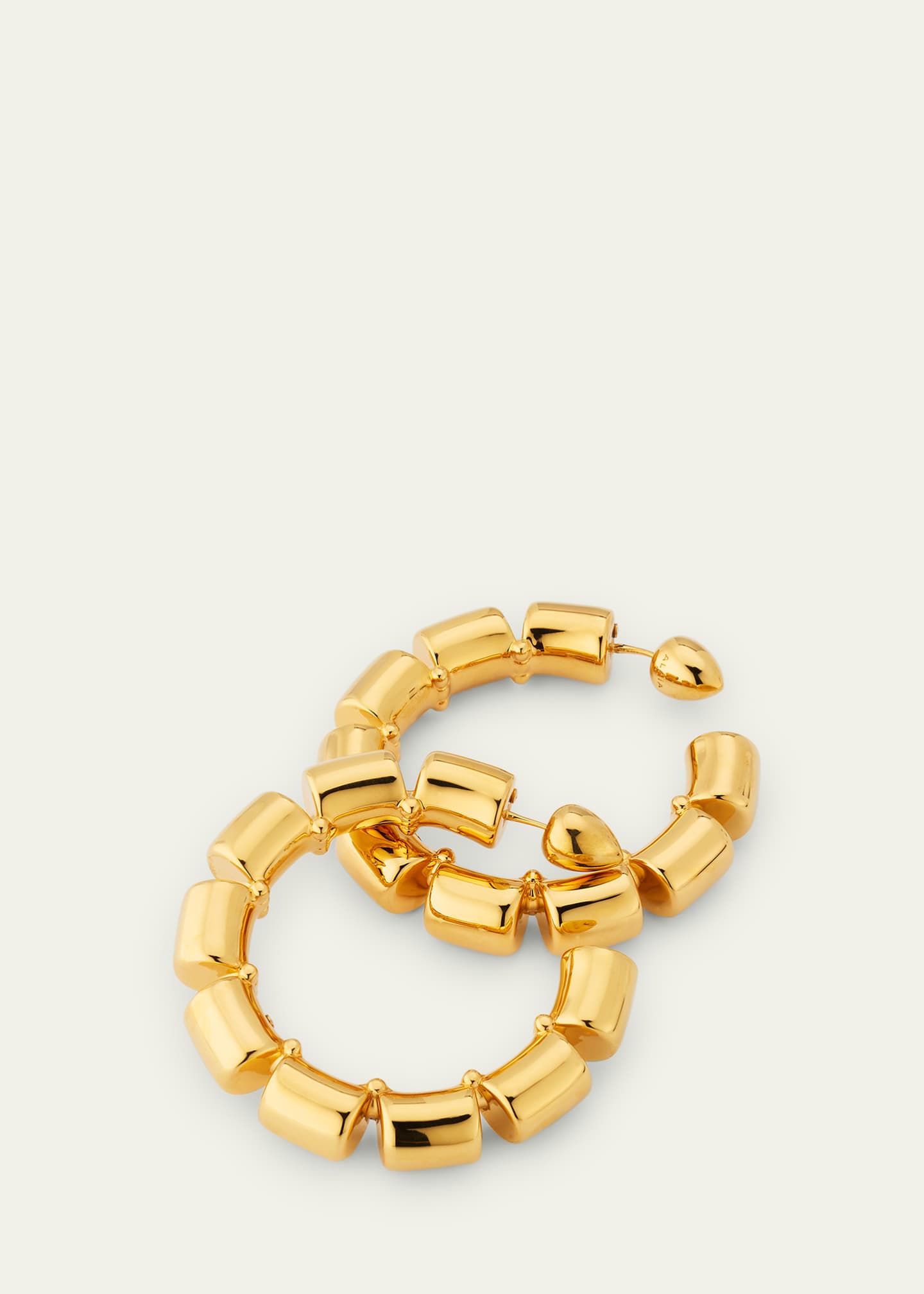 ALAIA Goldtone Coil Hoop Earrings Image 3 of 4