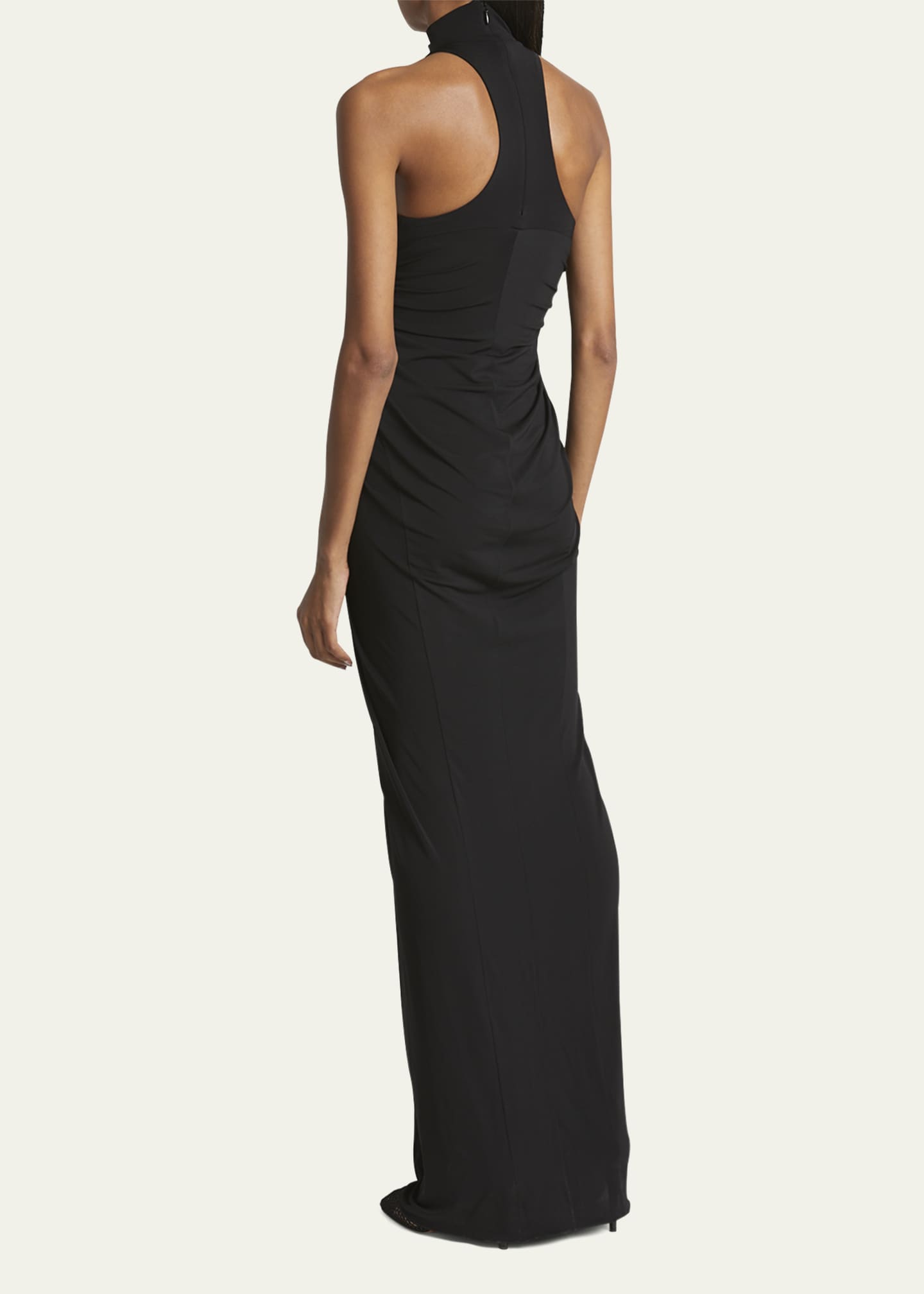 ALAIA High Neck Draped Waist Gown Image 3 of 5