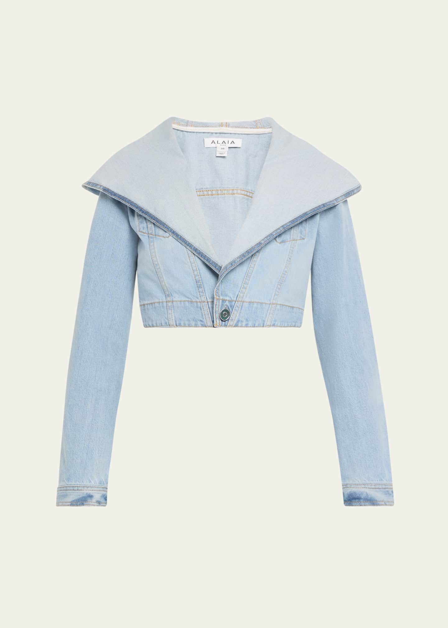 Cinched waist denim jacket cheap