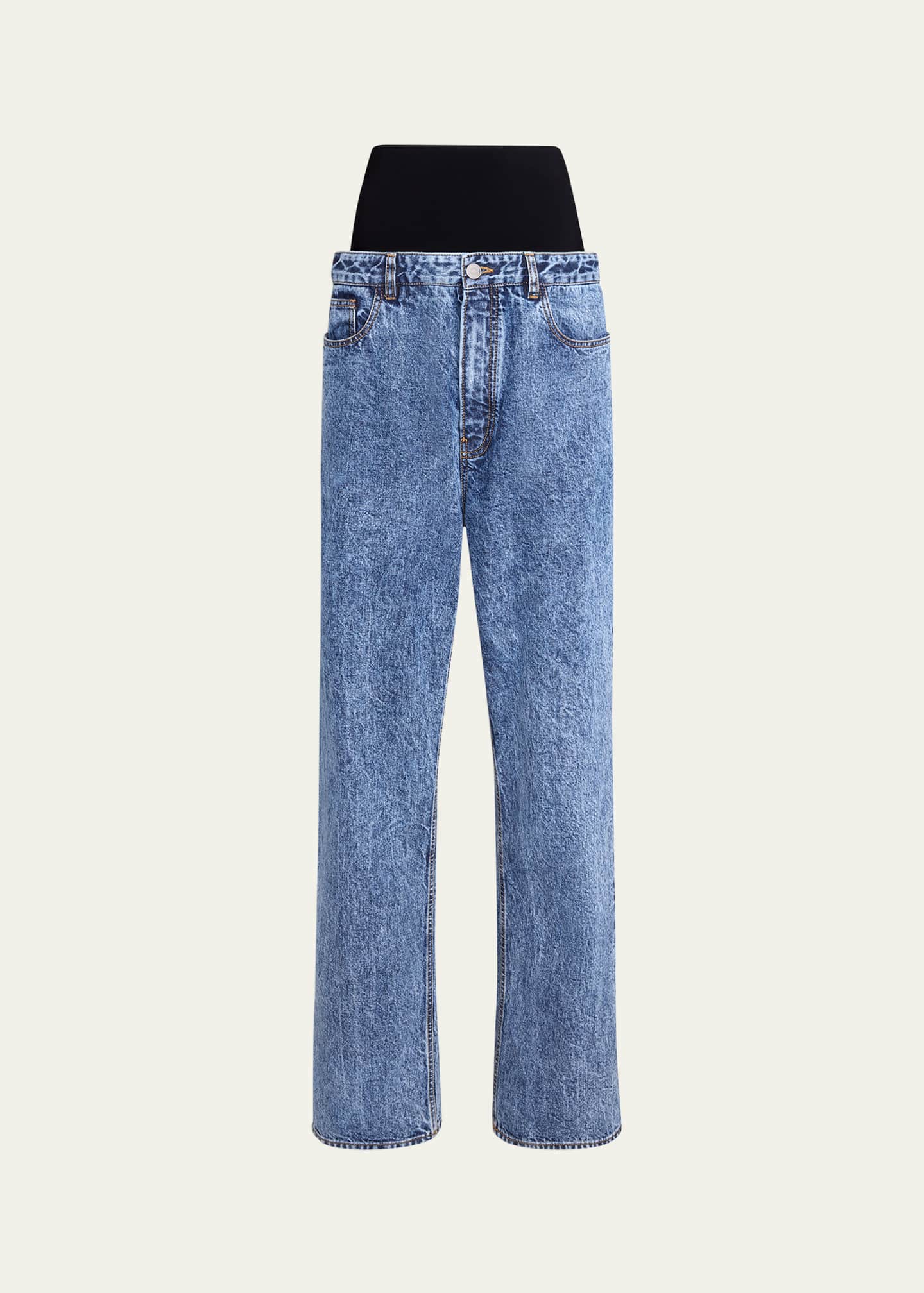 Knit Band Denim Pants