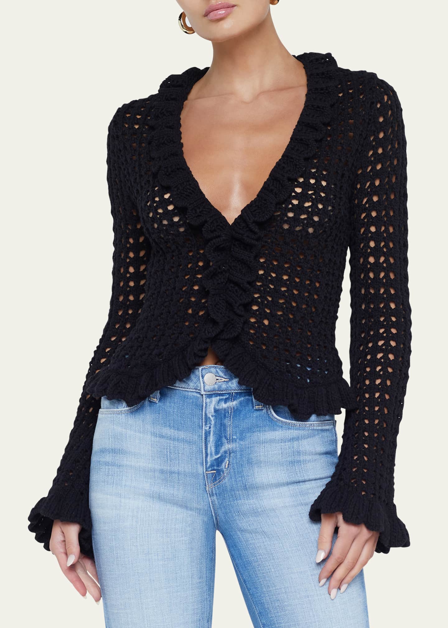 L'Agence Solaris Open Stitch Cardigan Image 5 of 5