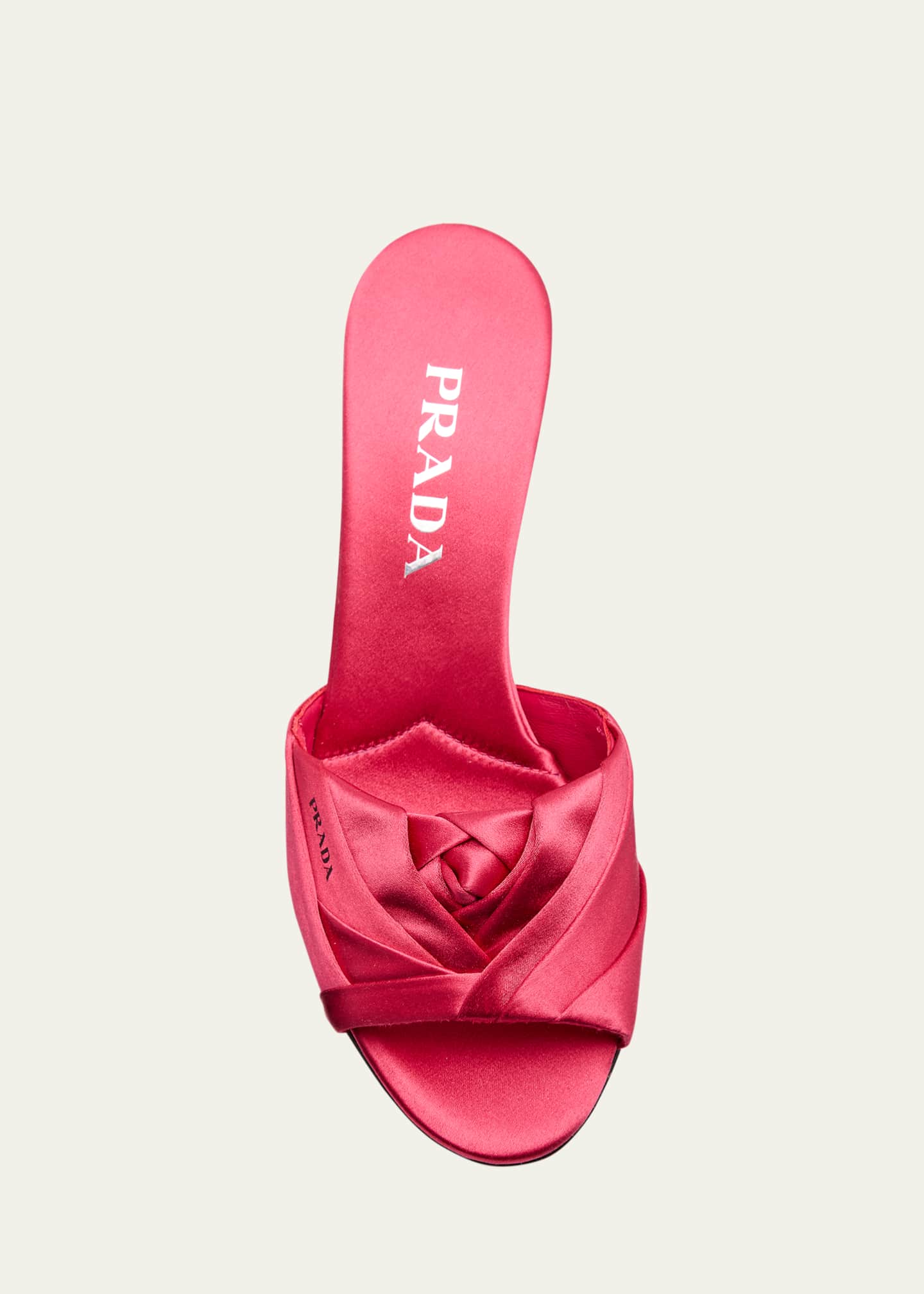 Prada Satin Rose Kitten Mule Sandals - Bergdorf Goodman