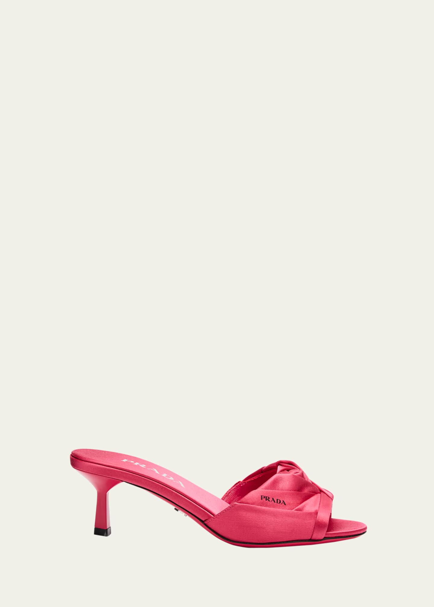 Prada Satin Rose Kitten Mule Sandals - Bergdorf Goodman