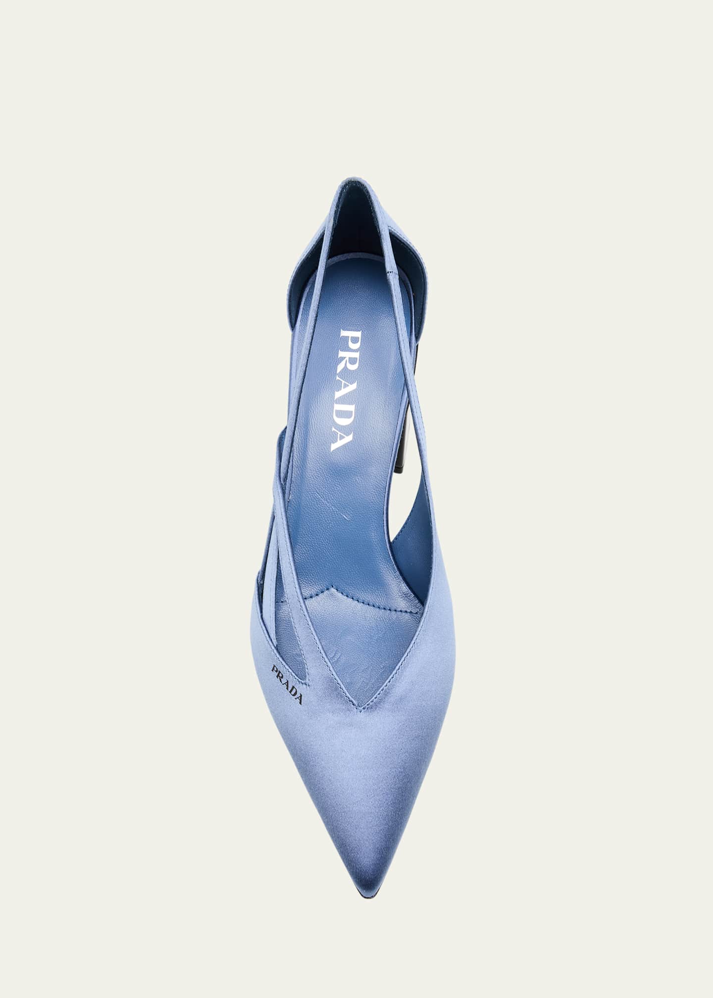 パンプス PRADA Cut out pumps Prada Leather Cutout Block-Heel Pumps - Bergdorf Goodman