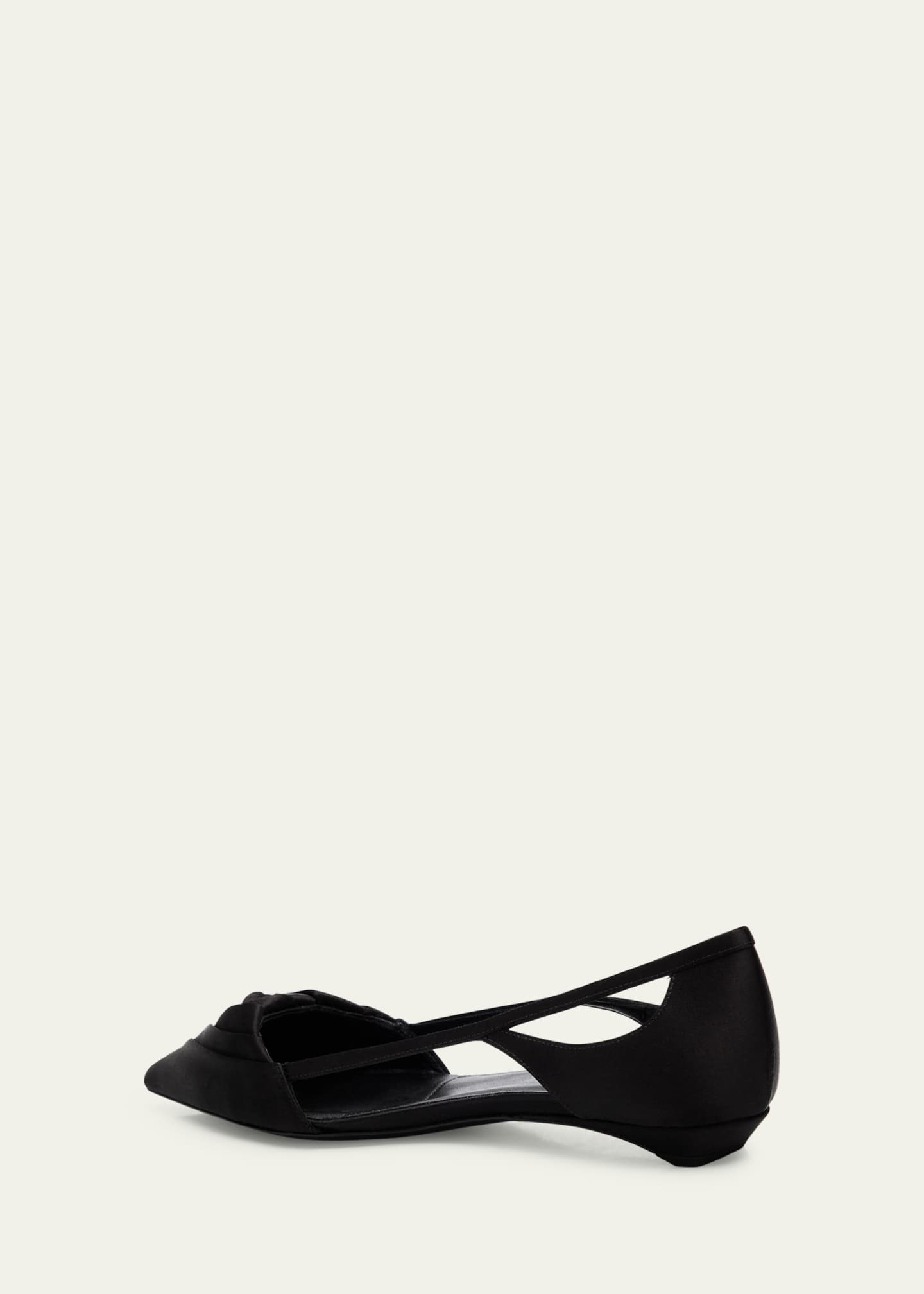 Prada Satin Rose Cutout Ballerina Flats Image 4 of 6