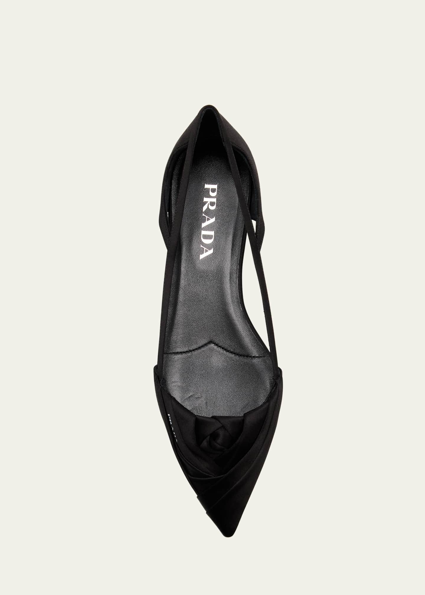 Prada Satin Rose Cutout Ballerina Flats Image 6 of 6