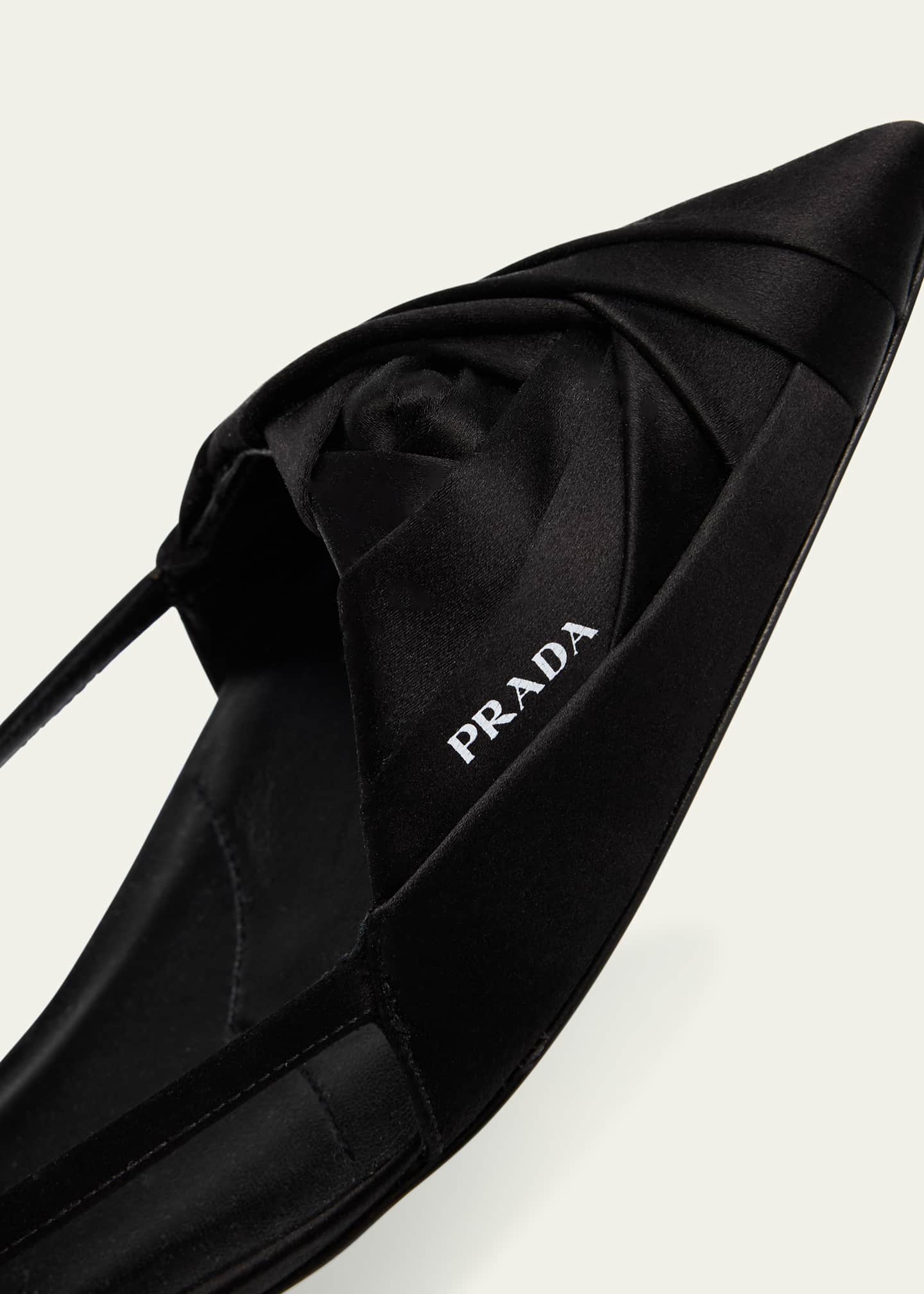 Prada Satin Rose Cutout Ballerina Flats Image 5 of 6