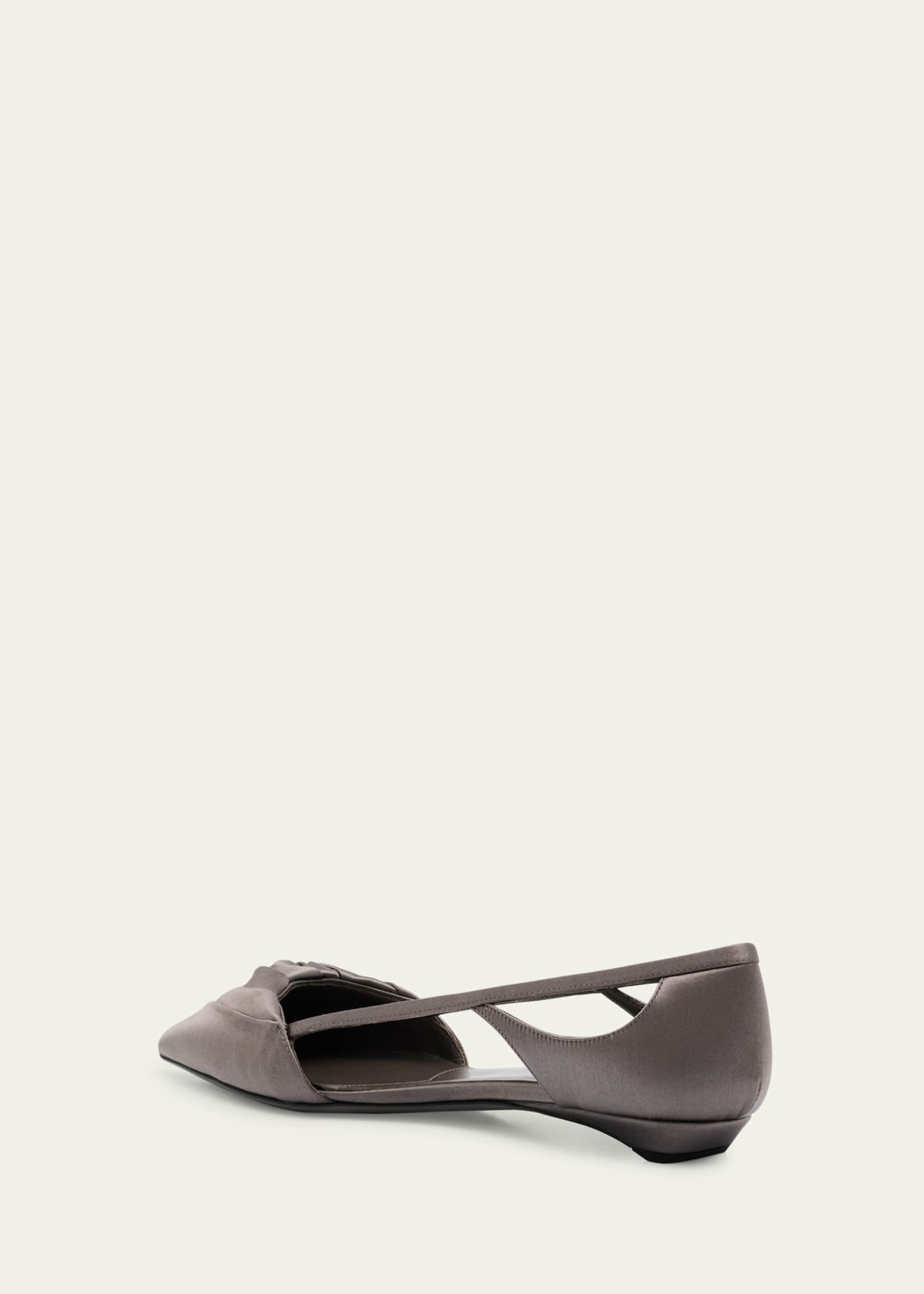 Satin Rose Cutout Ballerina Flats