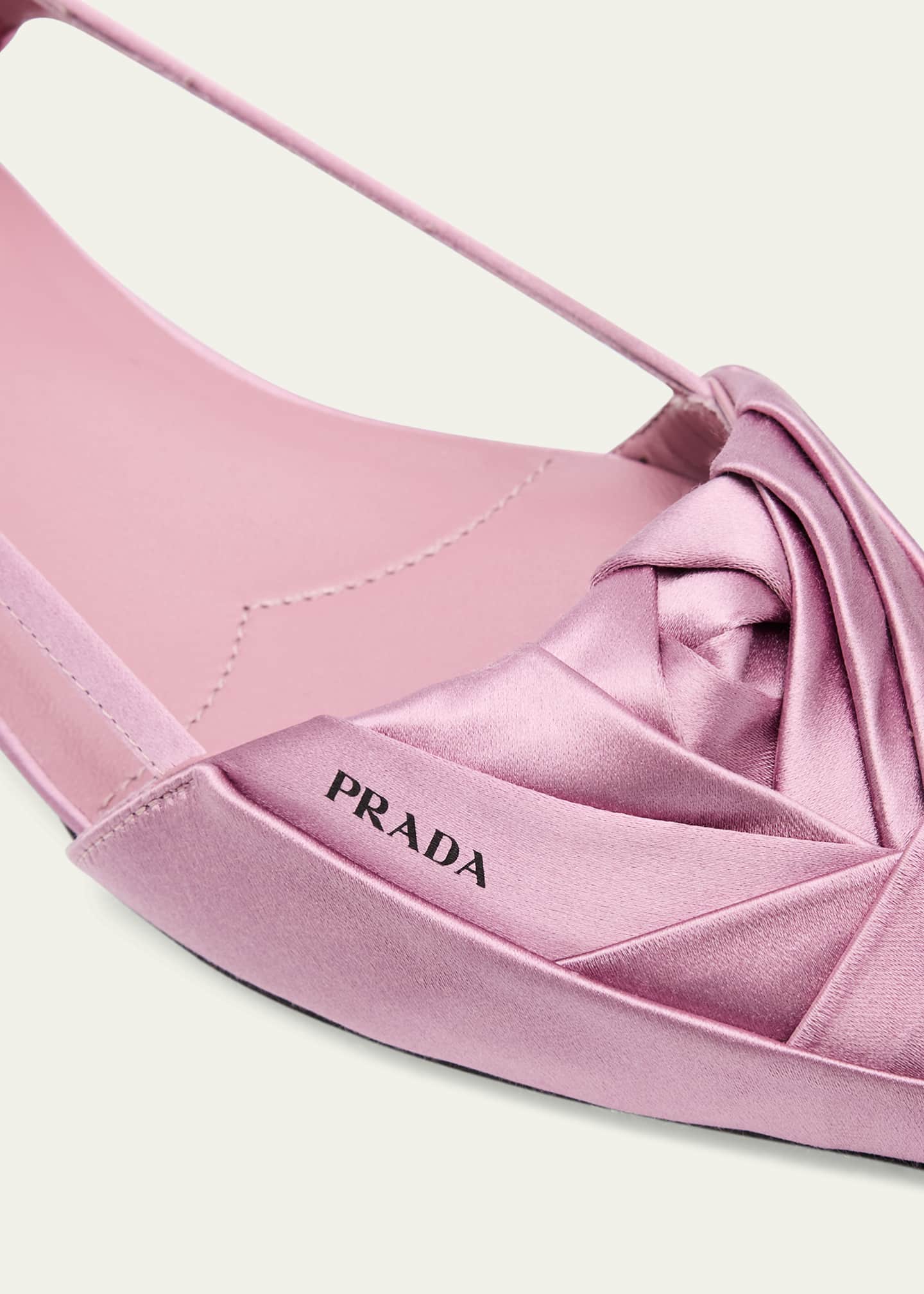 Prada Satin Rose Cutout Ballerina Flats - Bergdorf Goodman
