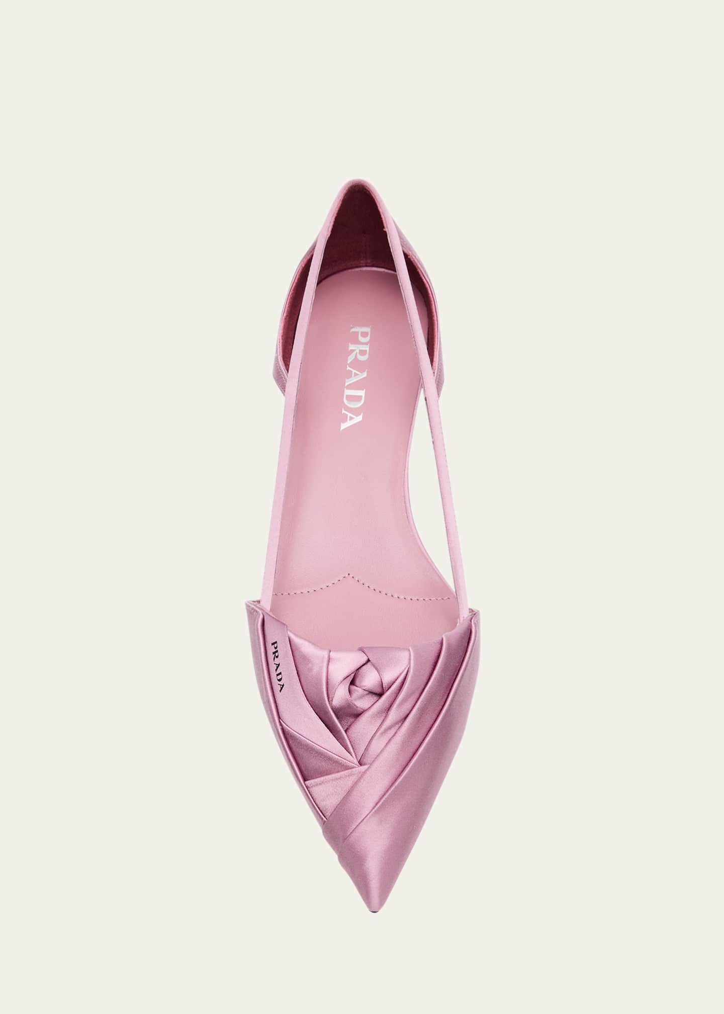 Prada Satin Rose Cutout Ballerina Flats - Bergdorf Goodman
