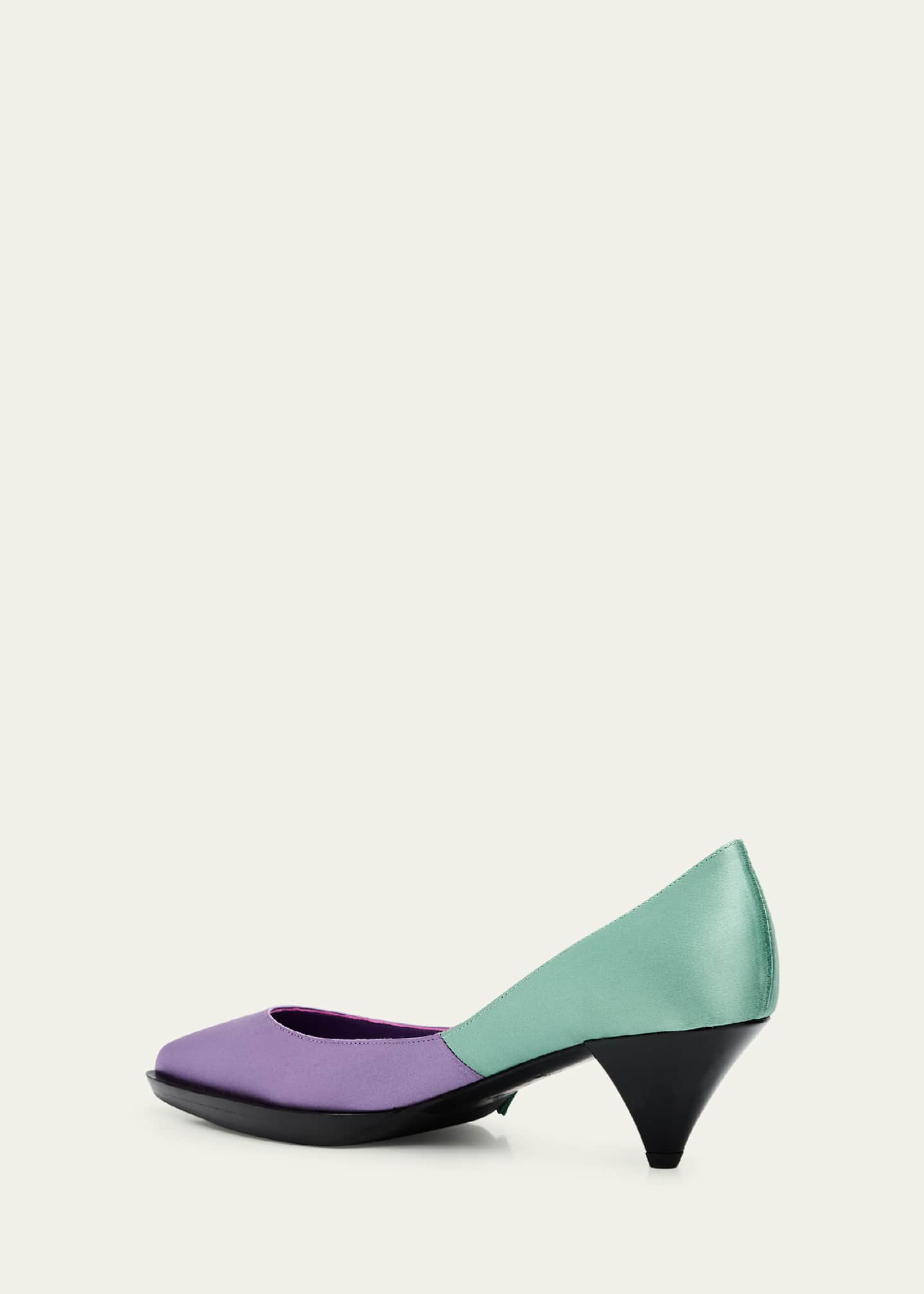 Prada Bicolor Satin Bow Pumps - Bergdorf Goodman
