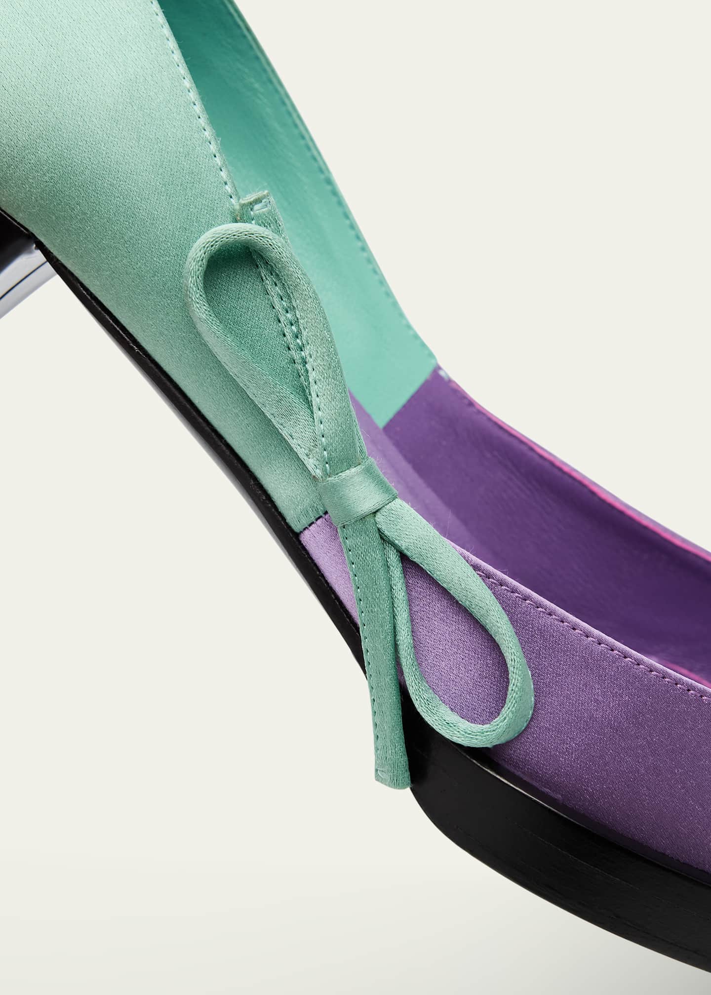 Prada Bicolor Satin Bow Pumps - Bergdorf Goodman