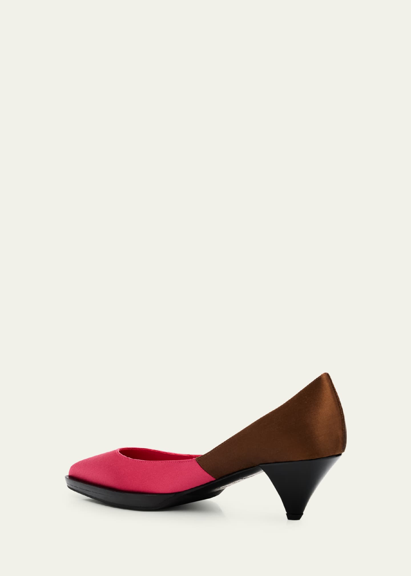 Prada Bicolor Satin Bow Pumps Image 2 of 4