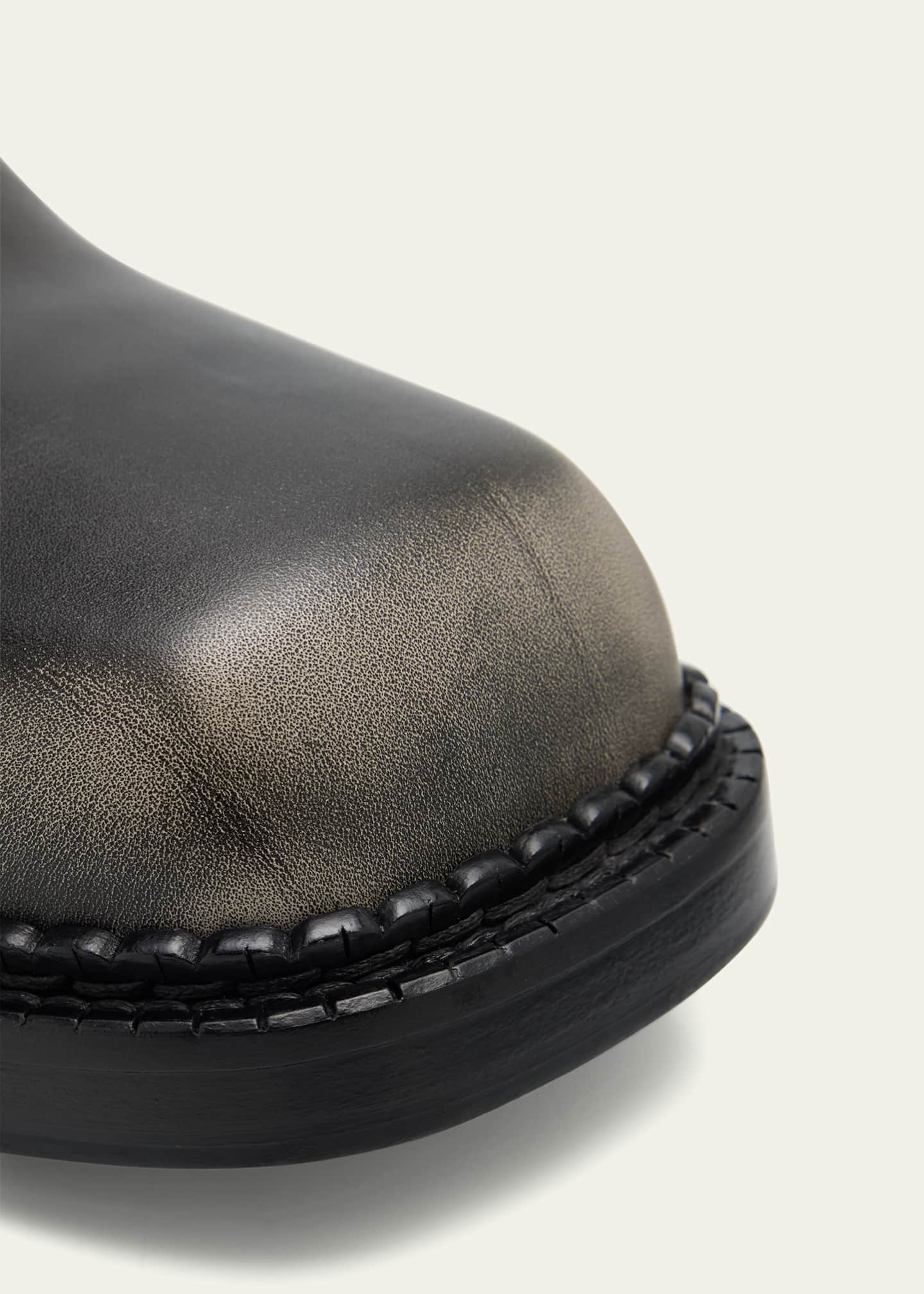 Prada Calf Leather Square-Toe Knee Boots - Bergdorf Goodman