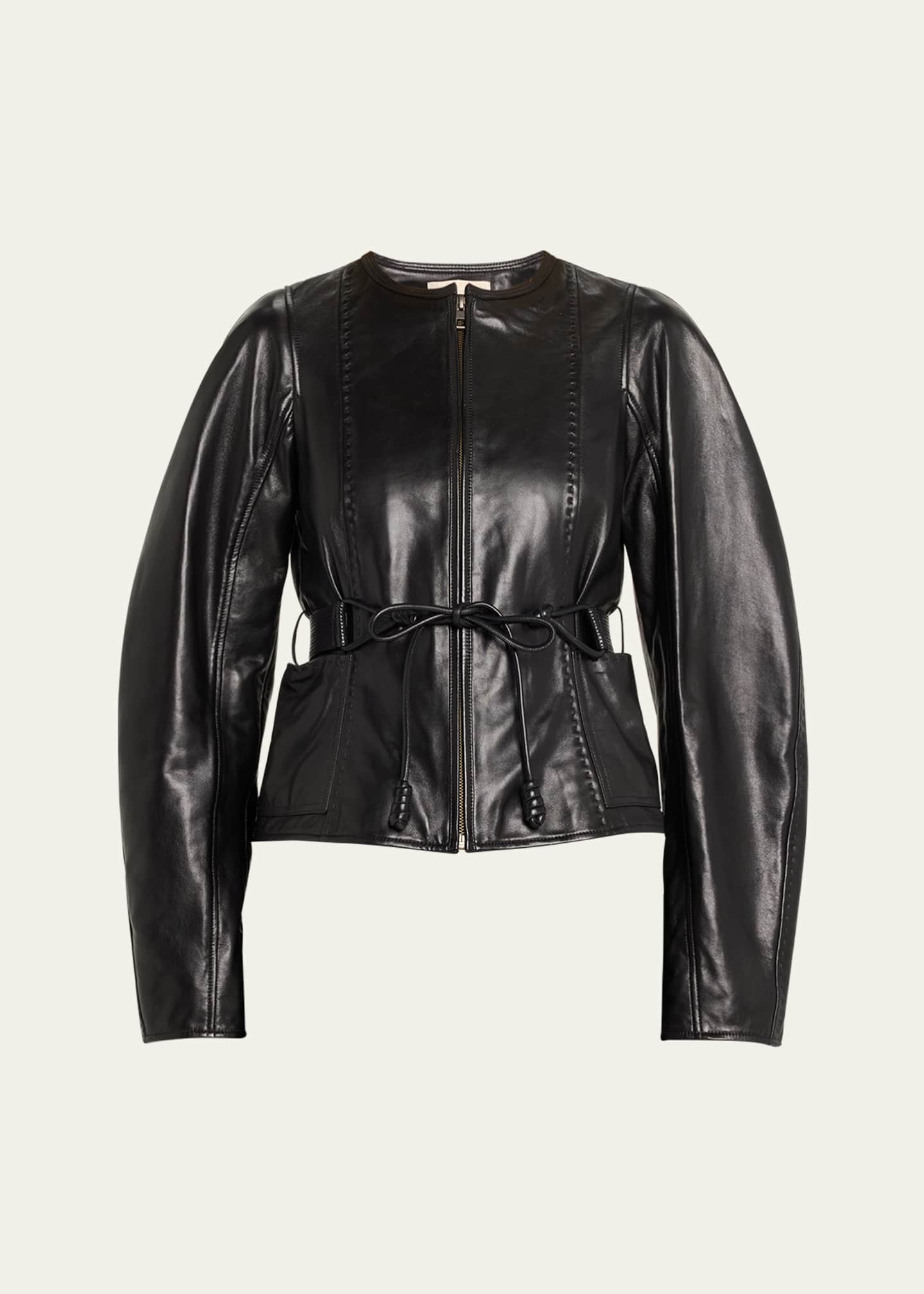 【スーパーセール】 Ulla Johnson Belt with Jacket Leather Stitched Aidan ジャケット・アウター