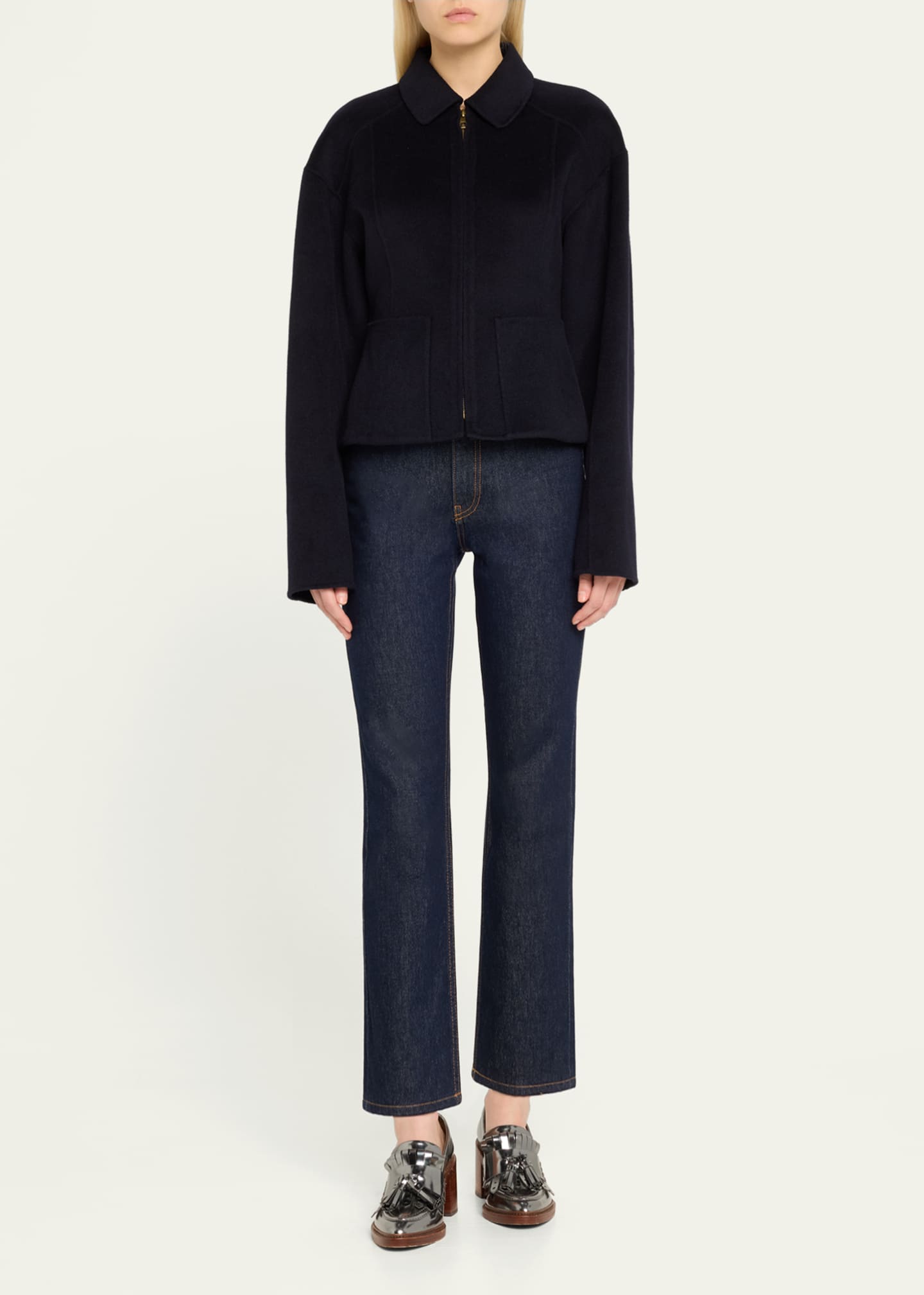 Ulla Johnson The Agnes Cropped Straight-Leg Denim Jeans Image 2 of 5