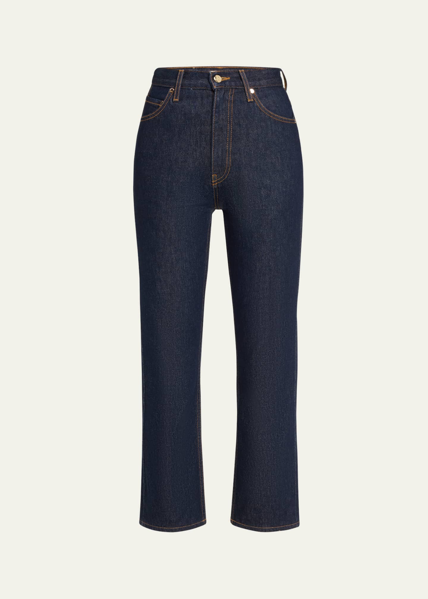 Ulla Johnson The Agnes Cropped Straight-Leg Denim Jeans Image 1 of 5