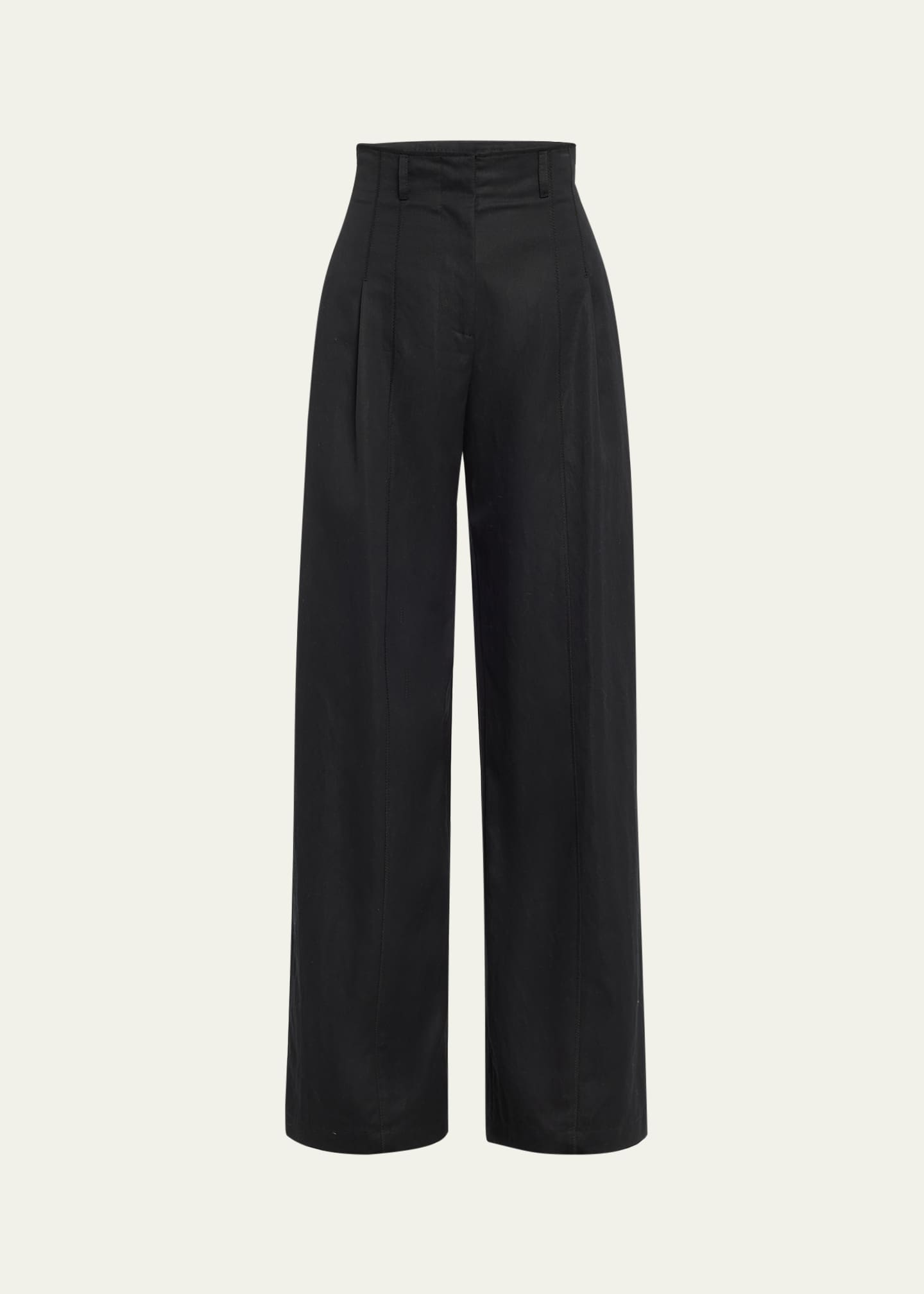 Ulla Johnson Delvine High-Rise Pleated Wide-Leg Pants Image 1 of 5