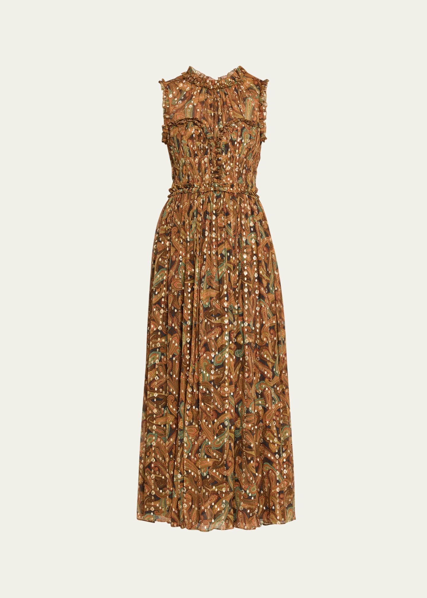 Ulla Johnson Kasia Paisley Ruffled Maxi Dress Bergdorf Goodman