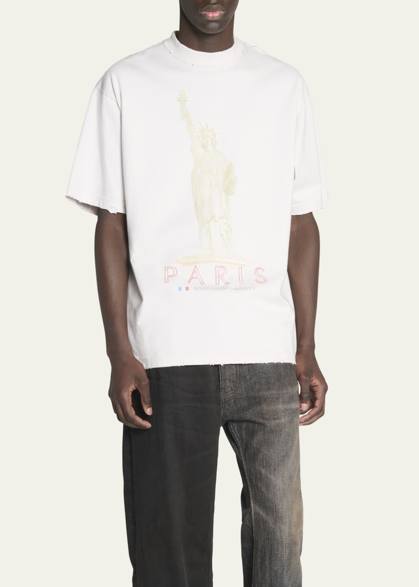 Balenciaga Men's Paris Liberty Medium-Fit T-Shirt Image 4 of 5