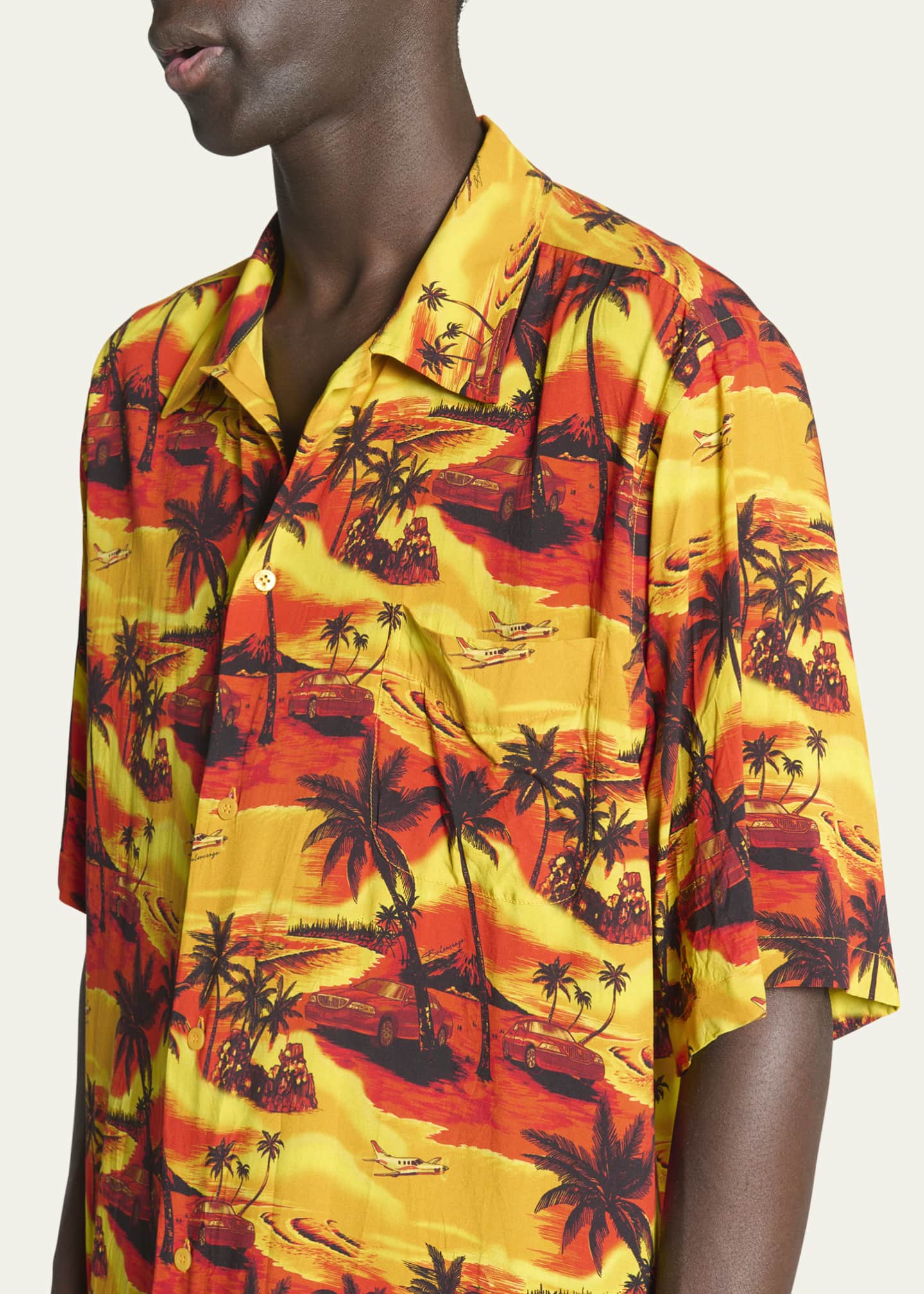 Balenciaga hawaiian shirt on sale
