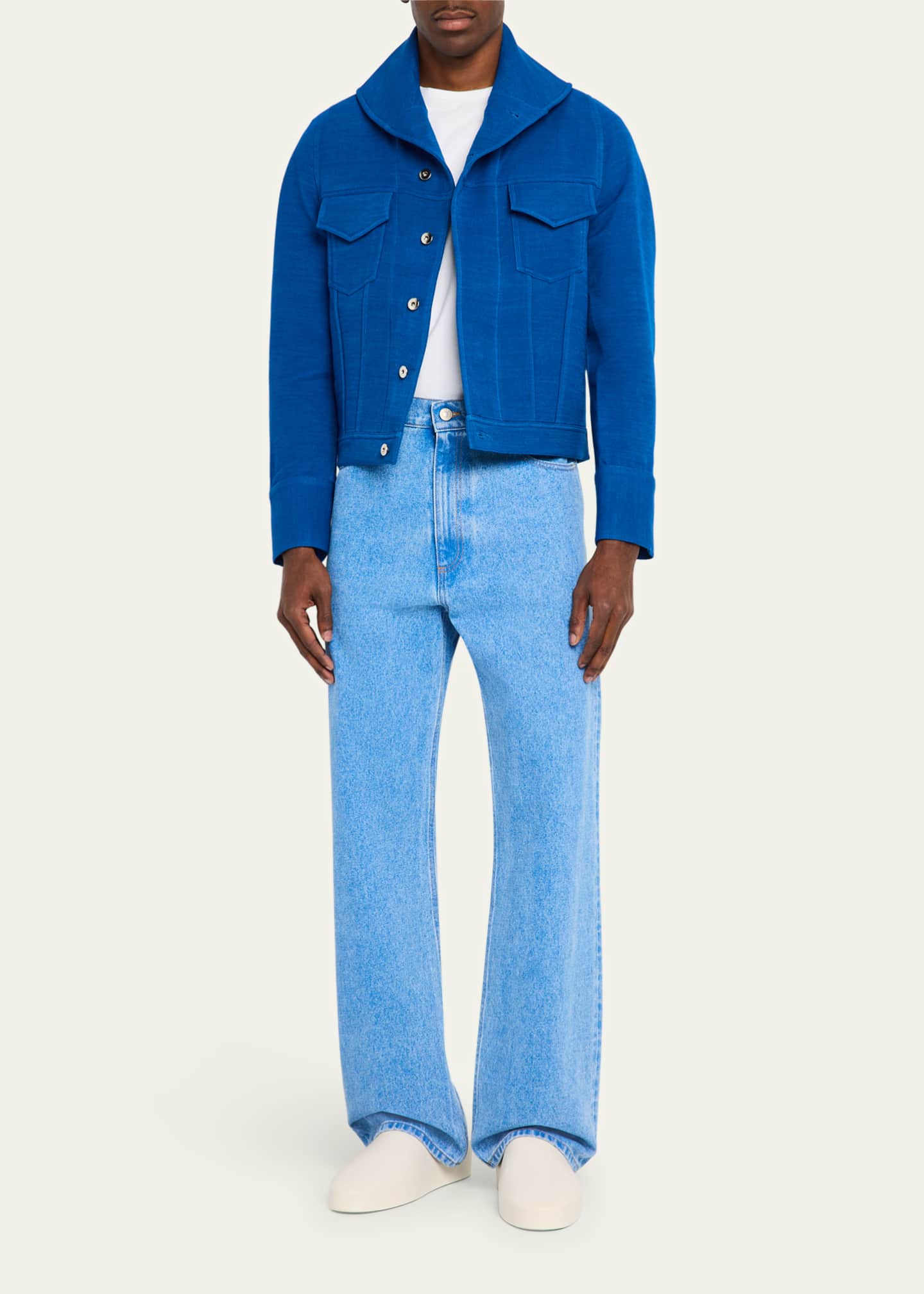 BIANCA SAUNDERS Men's Double-Face Twill Trucker Jacket Image 2 of 5