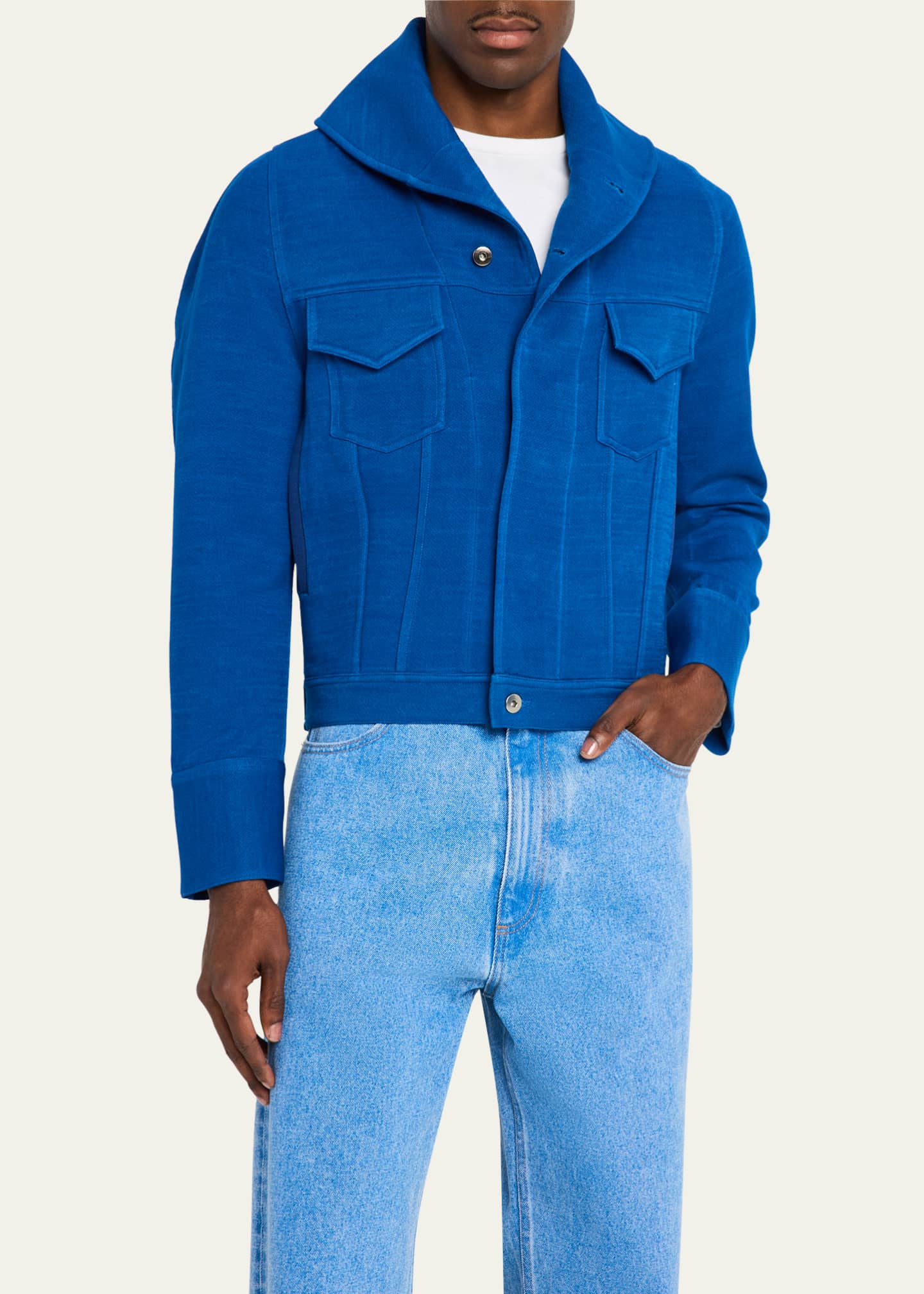 BIANCA SAUNDERS Men's Double-Face Twill Trucker Jacket Image 4 of 5