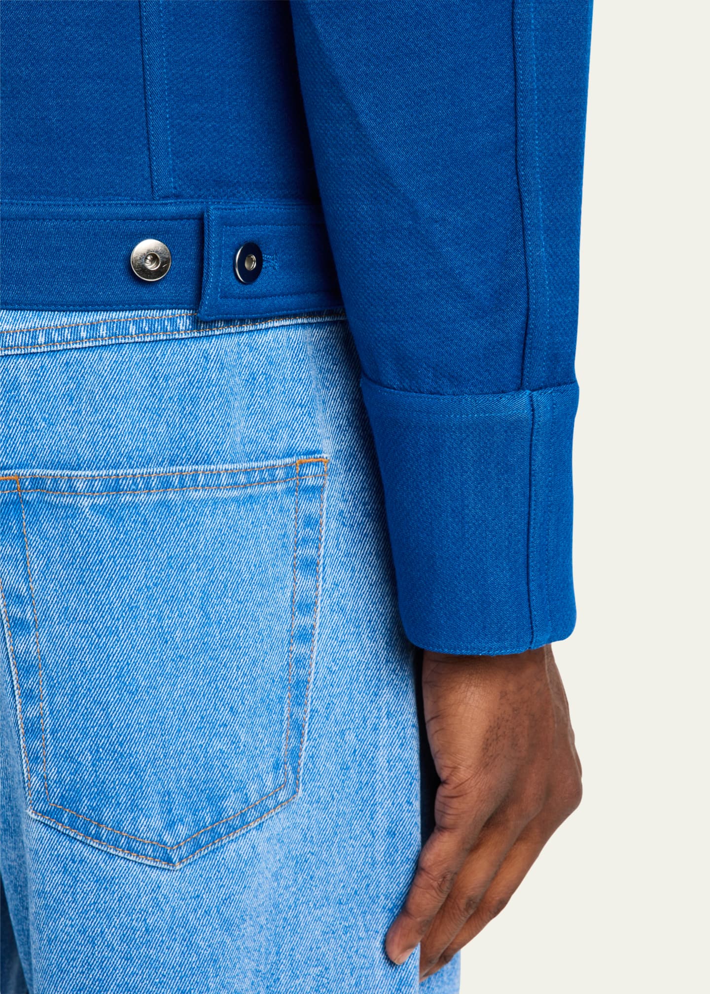 BIANCA SAUNDERS Men's Double-Face Twill Trucker Jacket Image 5 of 5