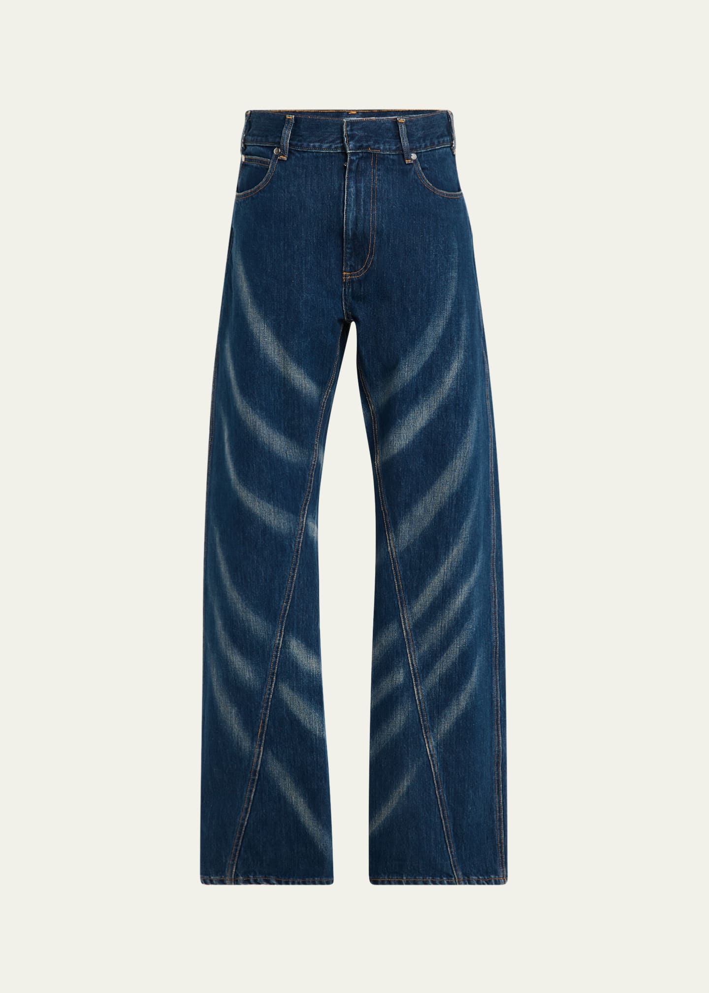 BIANCA SAUNDERS Men's High-Waist Whiskered Jeans Image 1 of 5
