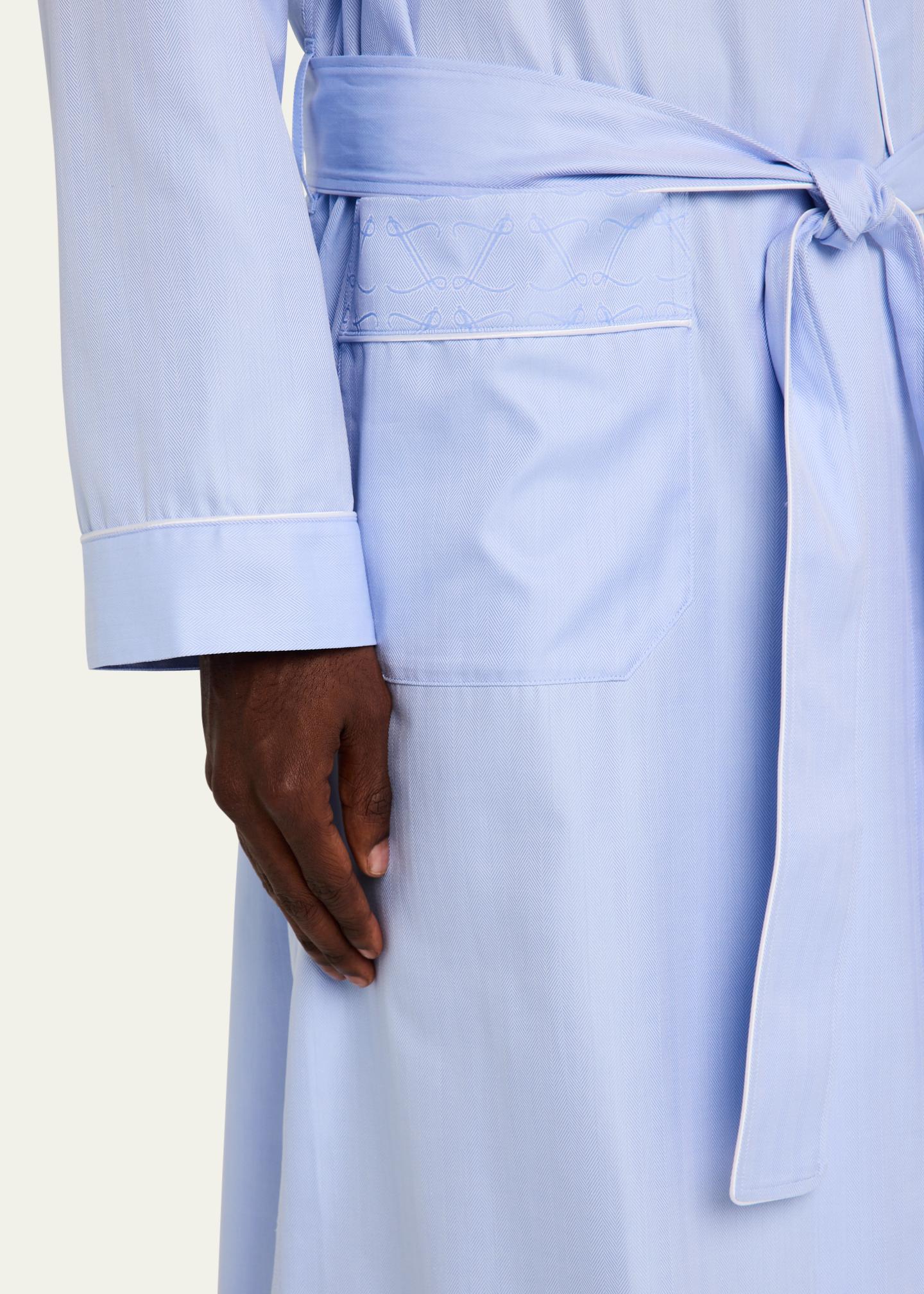 Zimmerli Men's Woven Sea Island Cotton Robe - Bergdorf Goodman